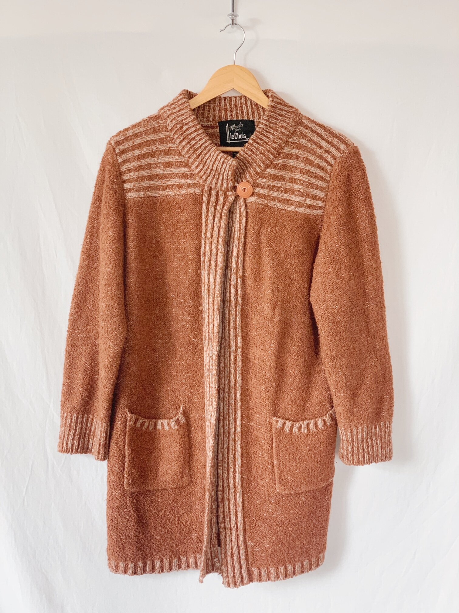 80s Apricot Sweater Coat