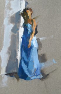 Woman in Blue 1 at Door