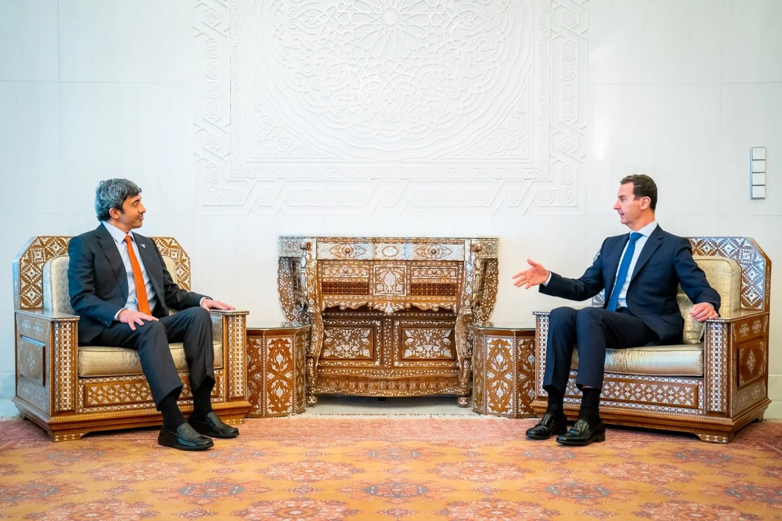 UAE’s Minister of Foreign Affairs and International Cooperation met with Syrian President Bashar al-Assad in the Syrian capital Damascus on Tuesday 9th of November