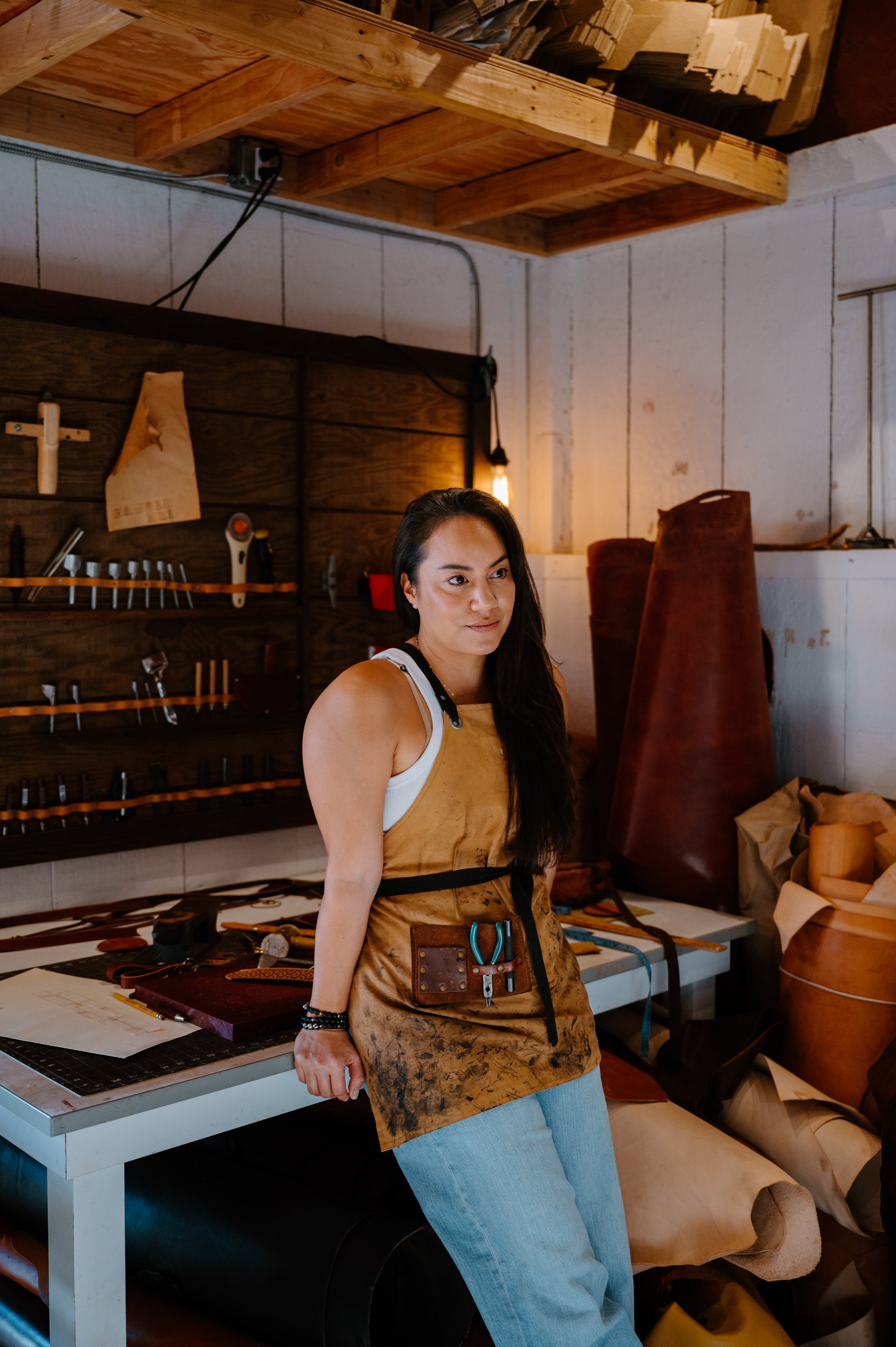 Salty Western founder Taira Barron Cran photographed in her studio on Hawaii's Big Island