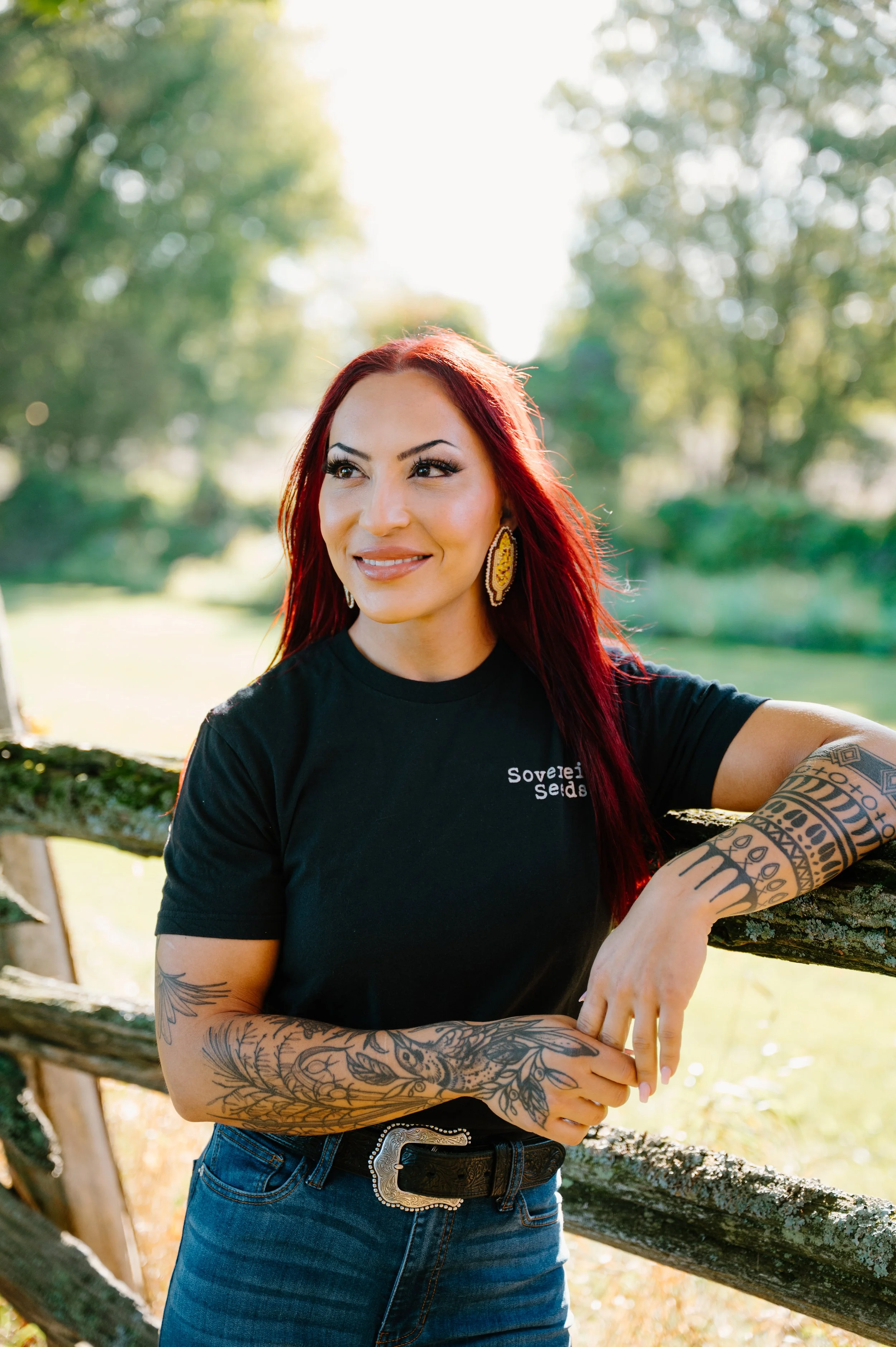 Nicole Davies, founder of Sovereign Seeds, photographed on her farm