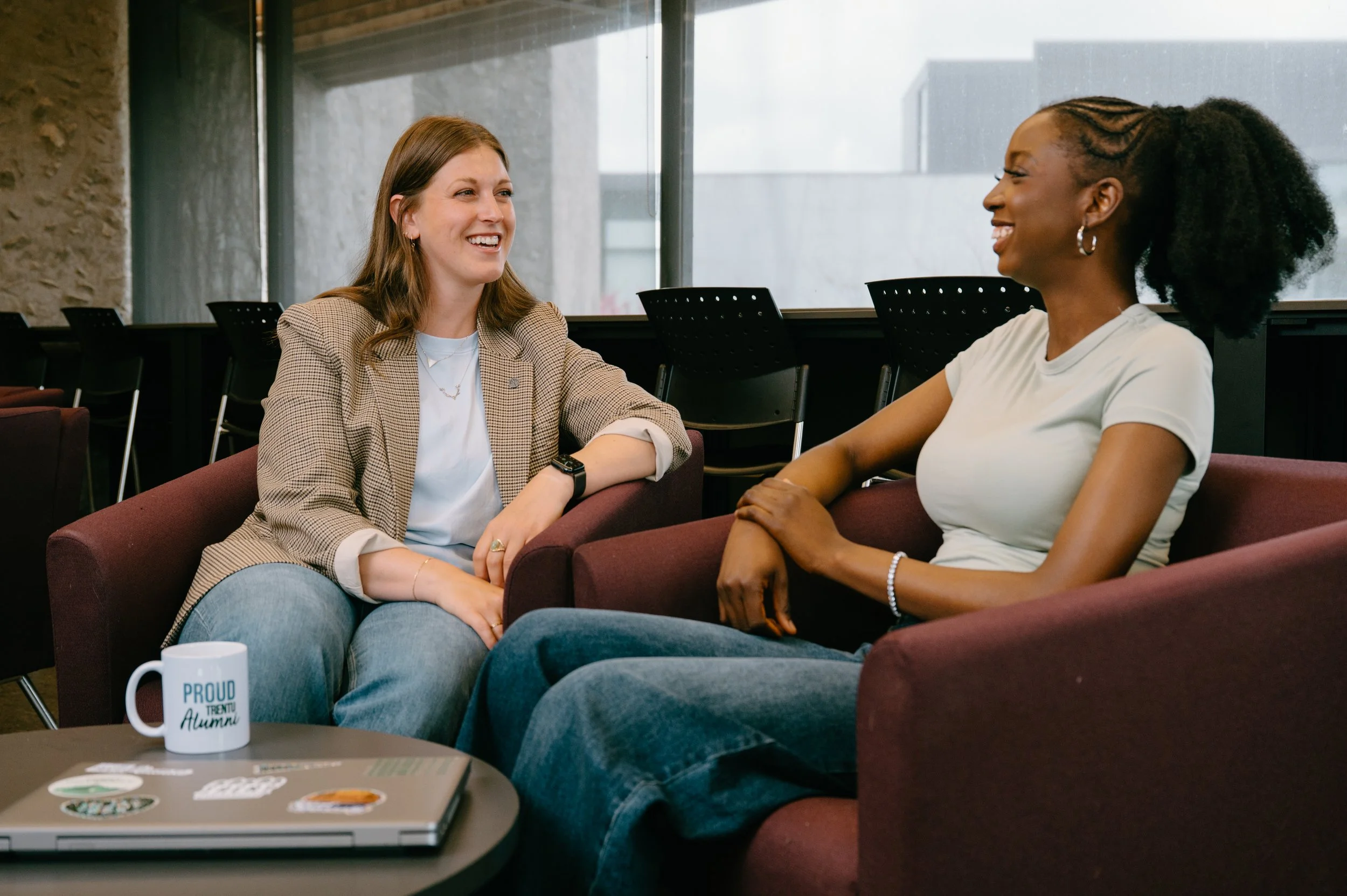 Students studying at Trent University library, editorial commercial photography
