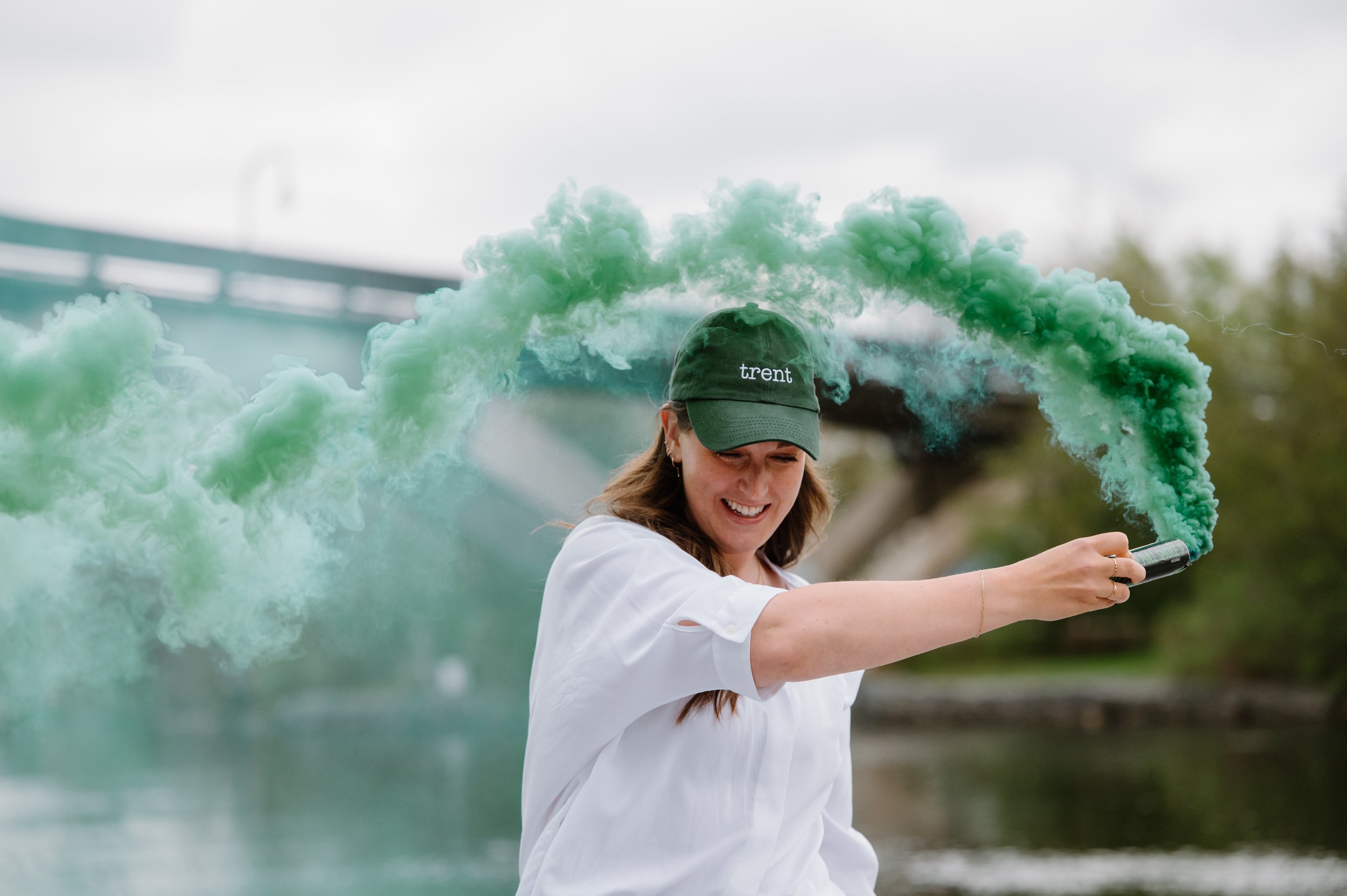 Students enjoying campus life at Trent University riverfront, lifestyle photography