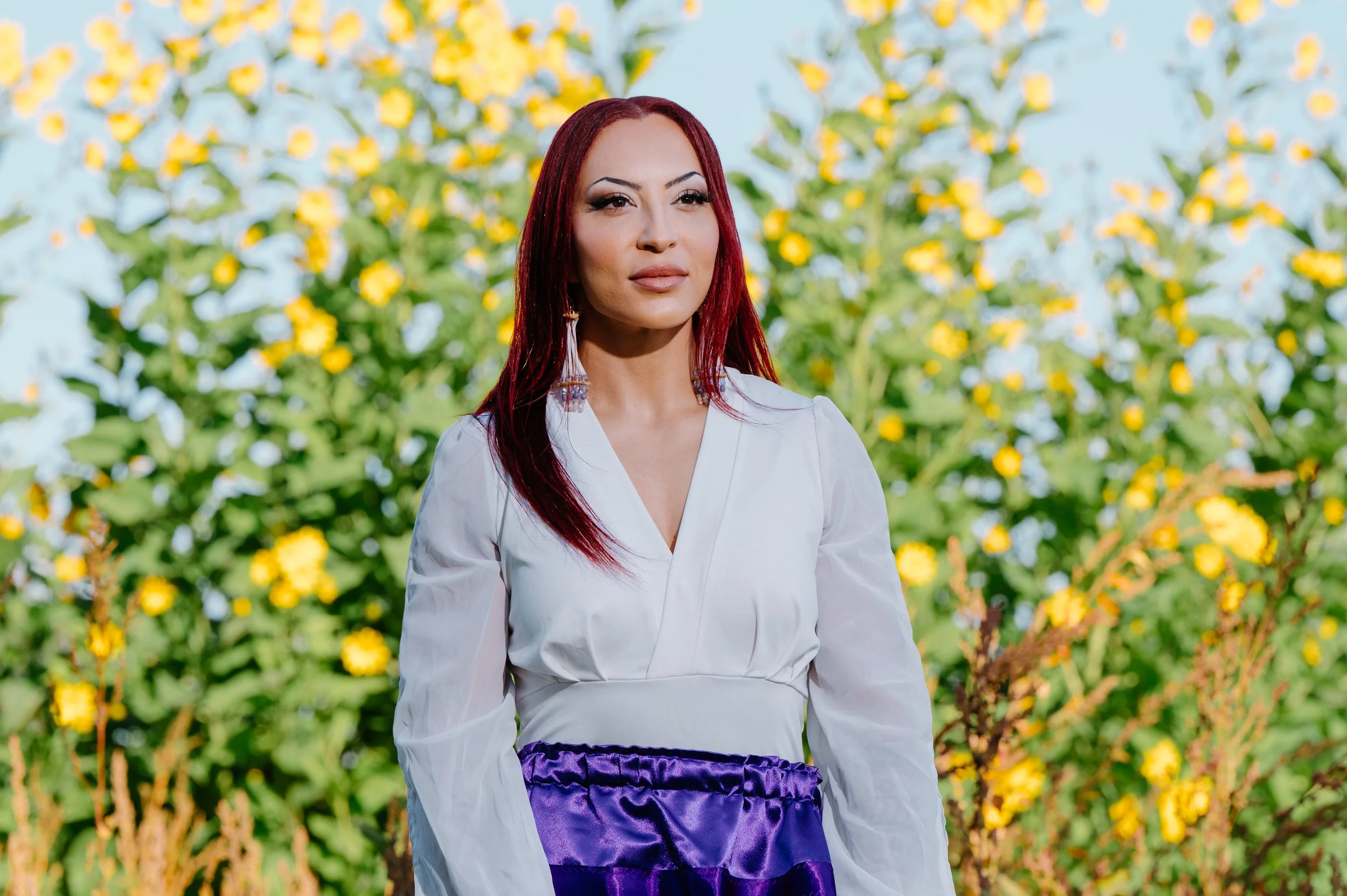 Founder of Sovereign Seeds, Nicole Davies, photographed on her farm