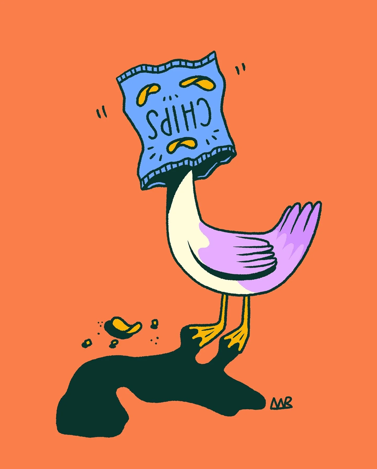 SEAGULL.
Snack thief, forever and always.

#peachtober25
#peachtober25seagull