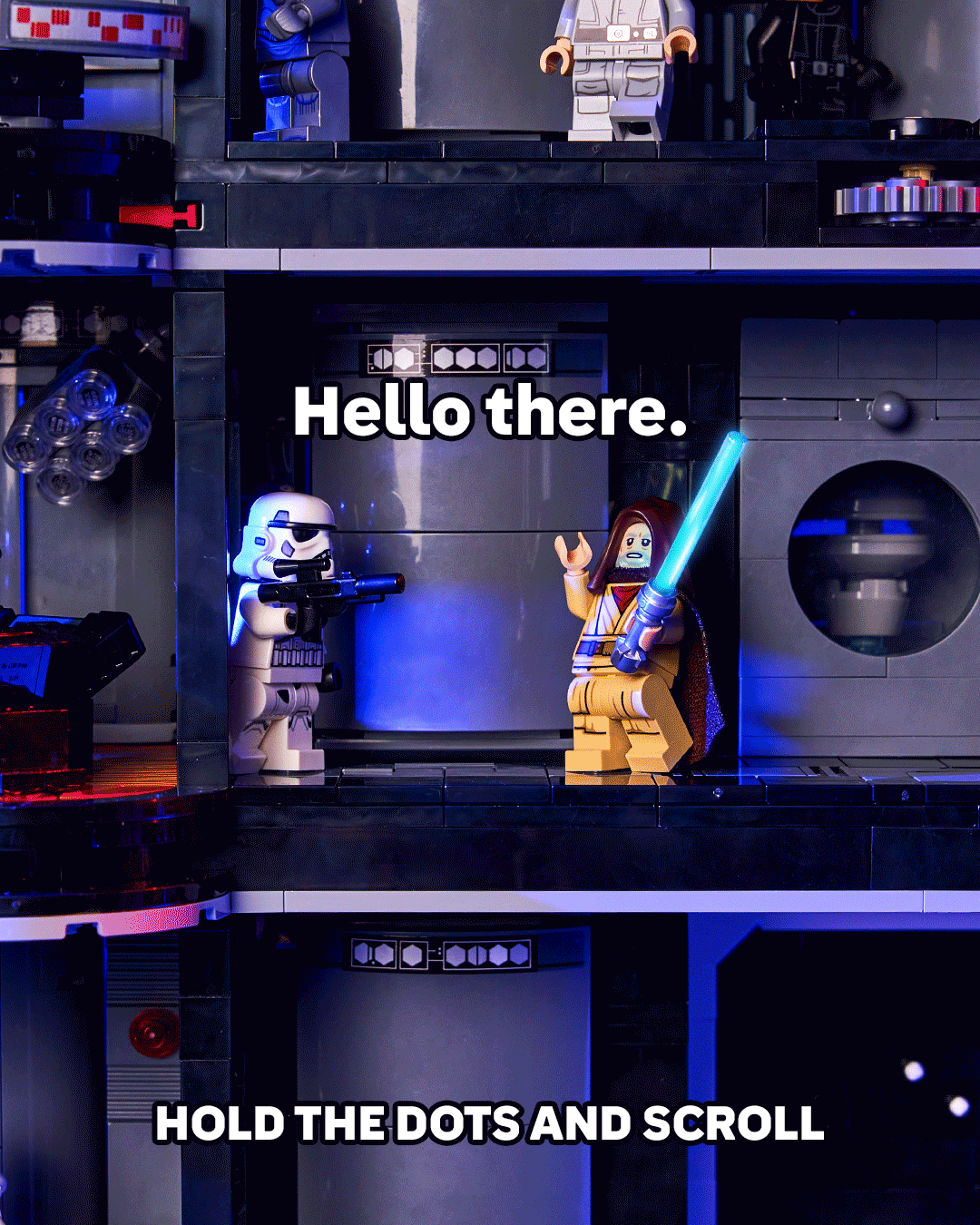  Photographed and edited this “hold the dots and scroll” interactive post shared on Instagram to support the launch of the new Star Wars Death Star set. 