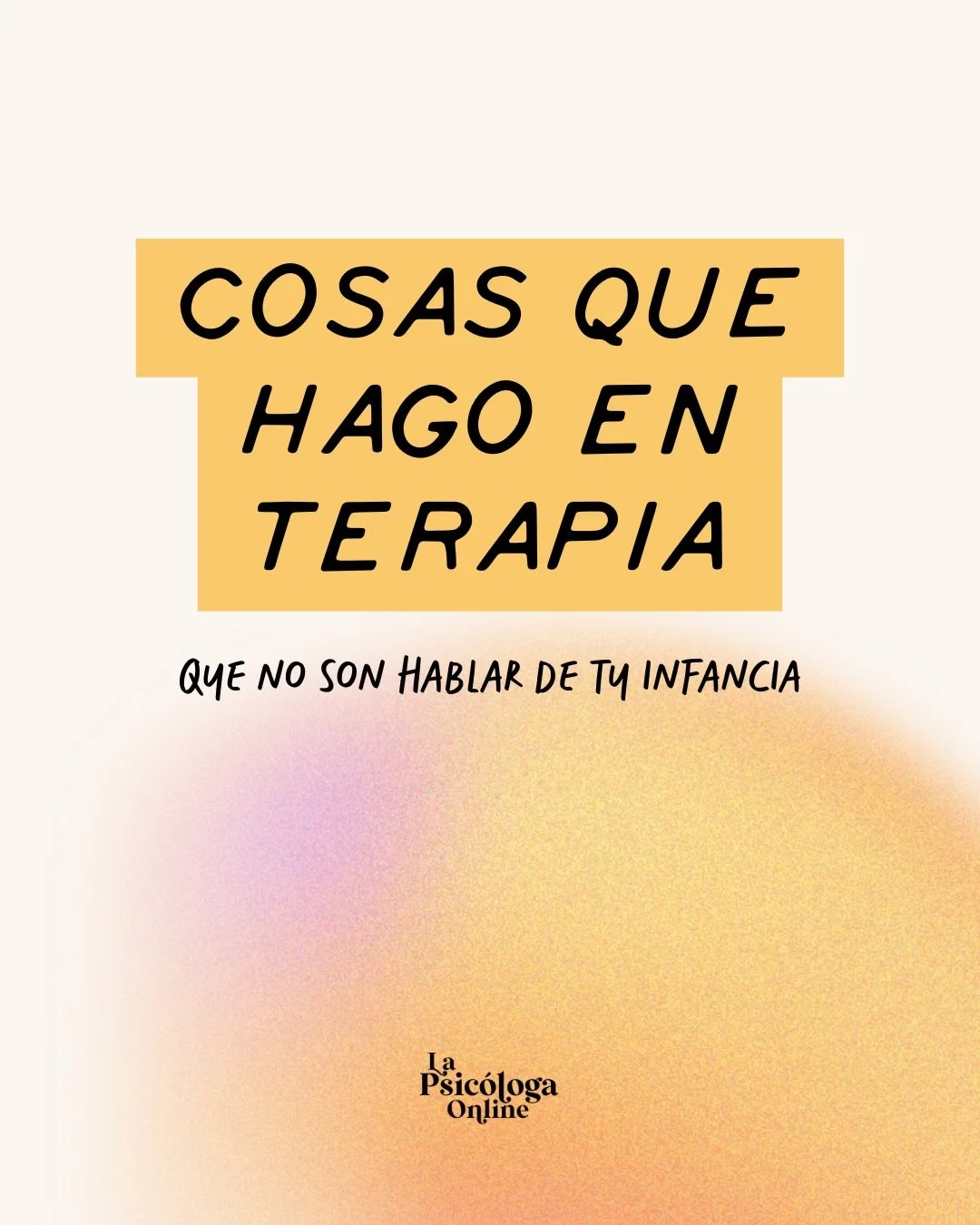La gente viene a terapia esperando que les pregunte mucho por su infancia, y s&iacute;, tu historia forma parte de quien eres, pero la infancia que tuviste NO te define.

Yo trabajo diferente, desde las terapias contextuales o de tercera generaci&oac