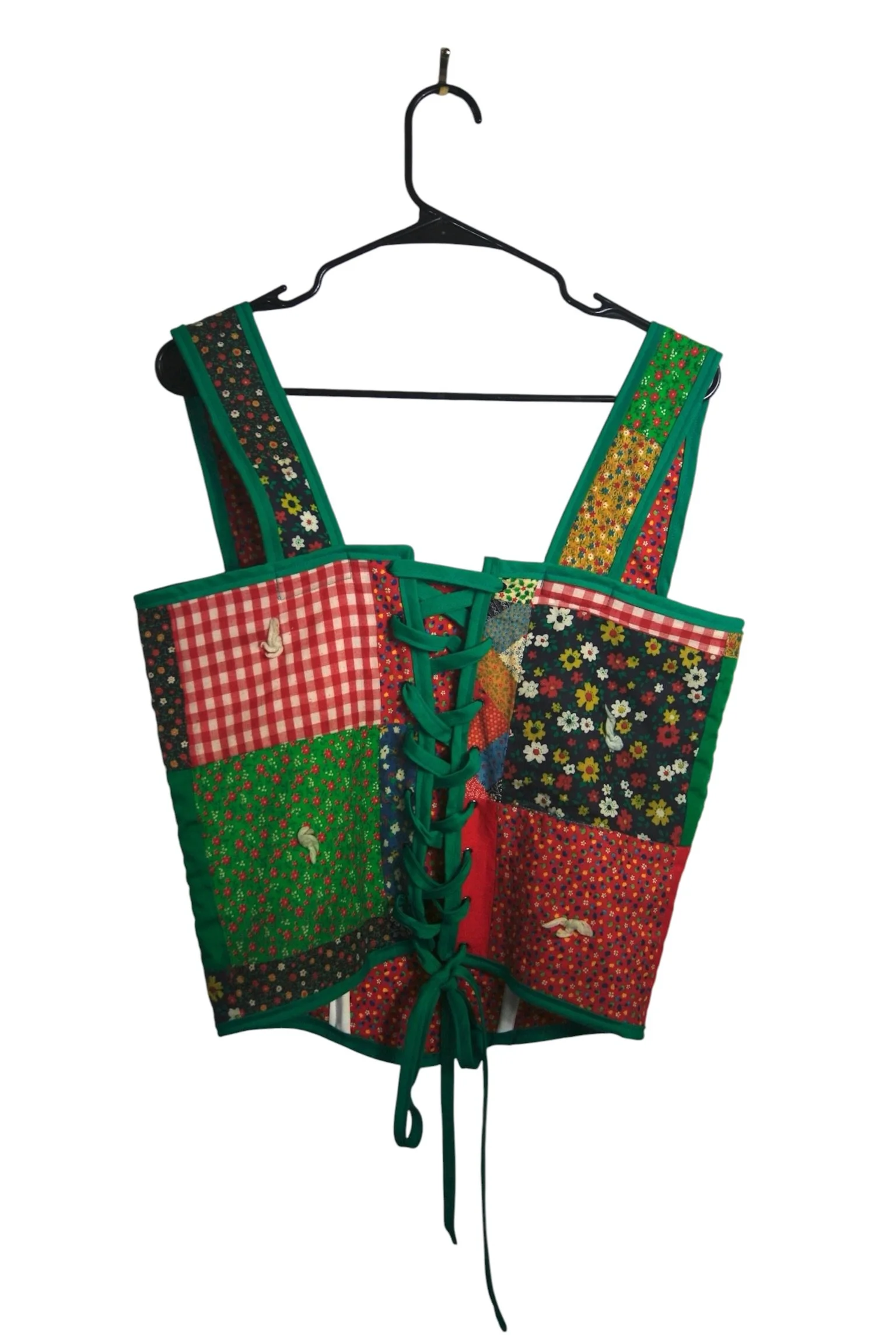 Quilted Corset - Red Floral Quilt