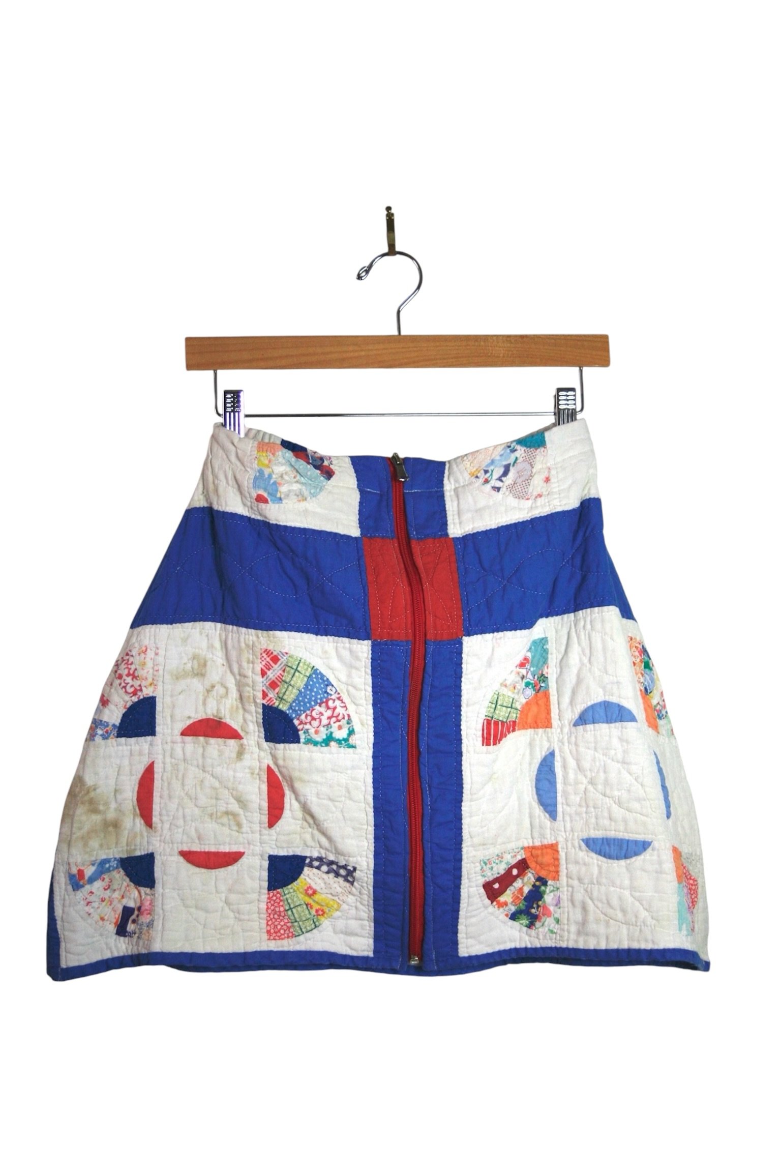 Blue, White & Red Quilt Skirt