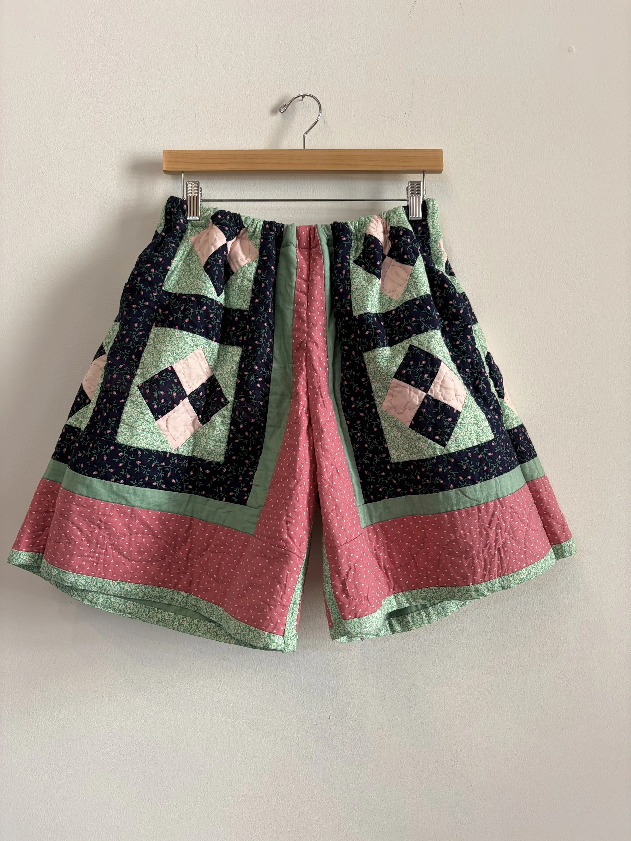 Pink Heart Quilt Shorts