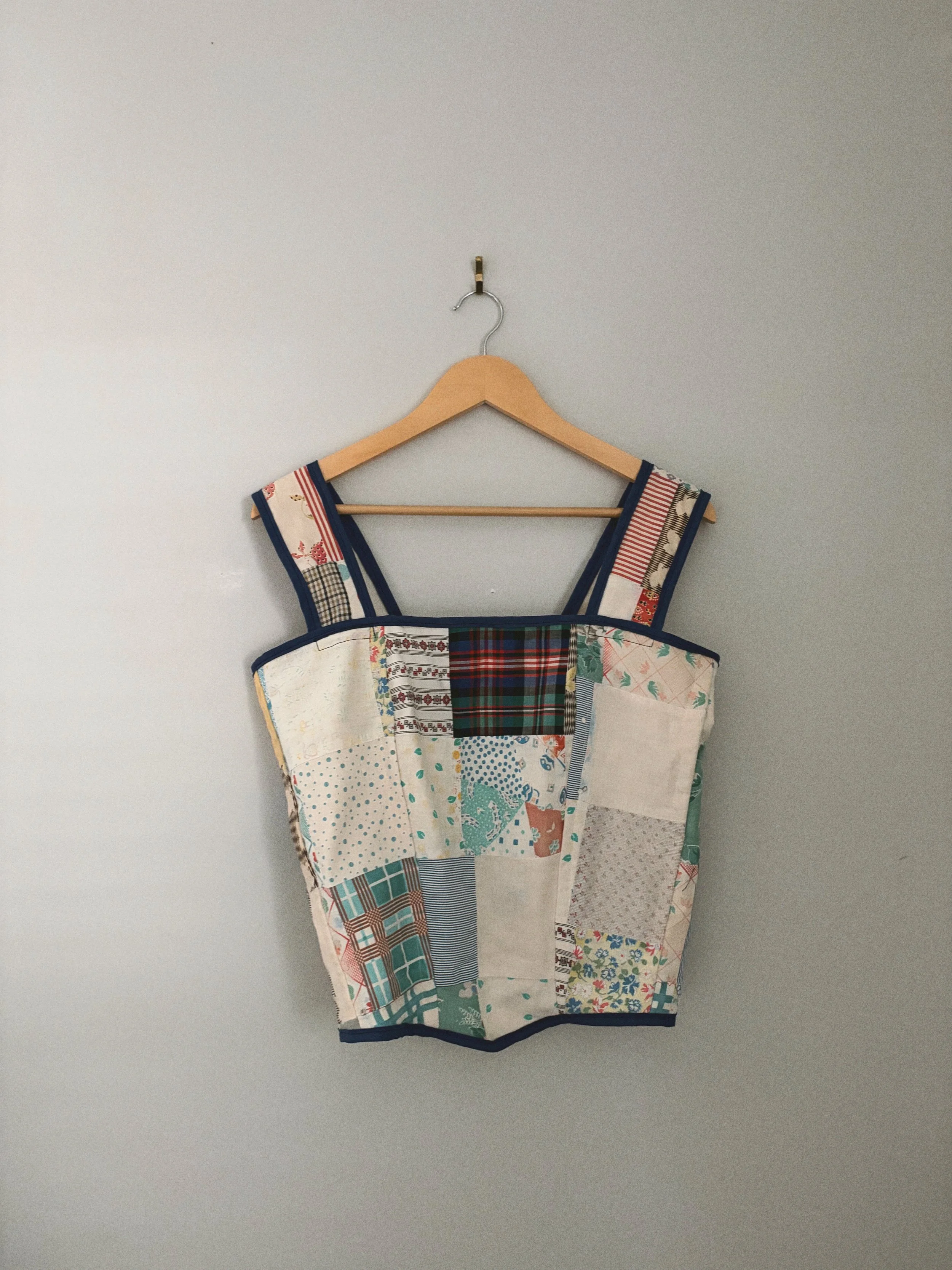 Quilted Corset - Multicolor Patchwork Quilt