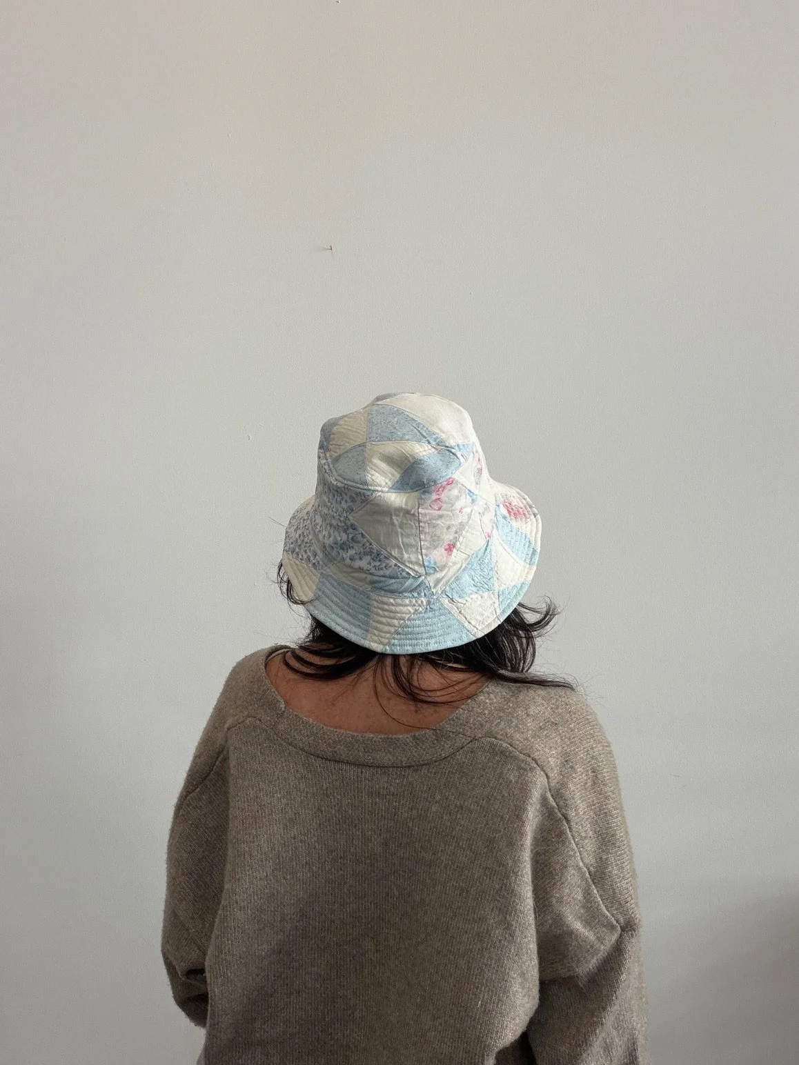 Pink & Blue Pastel Quilted Bucket Hat