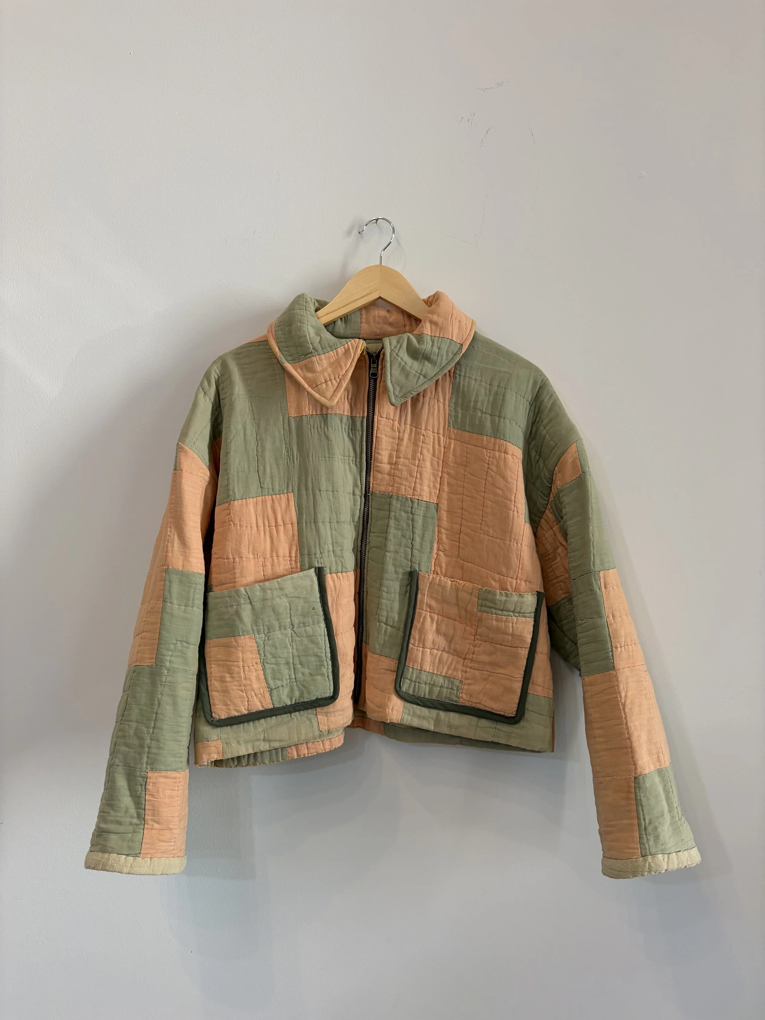 #23 - Sage & Peach Trucker Coat