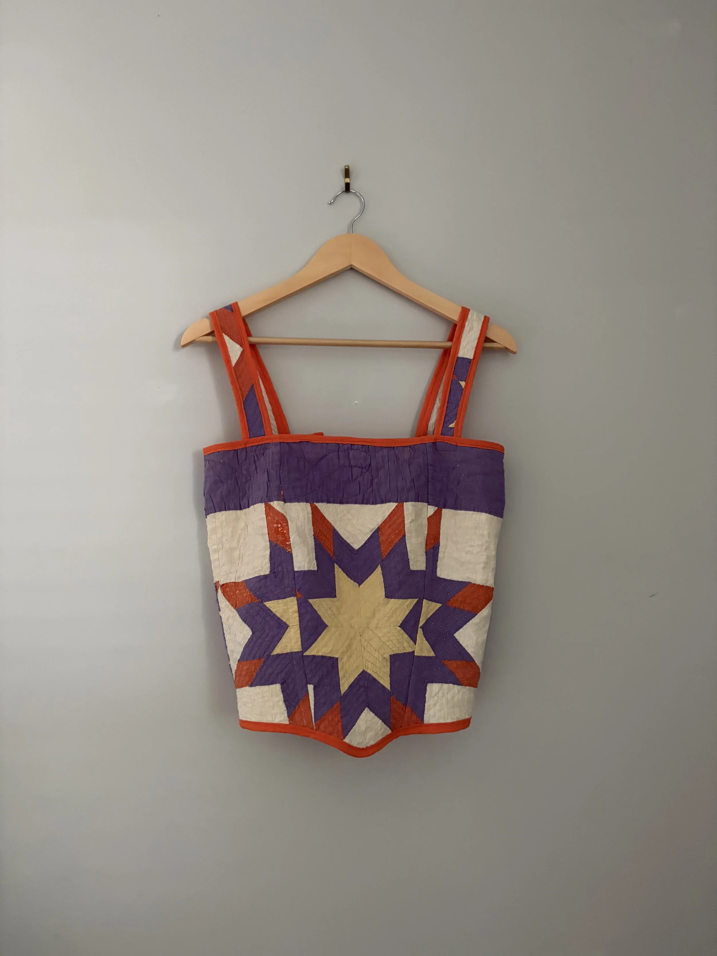 Quilted Corset - Purple and Orange Star Quilt