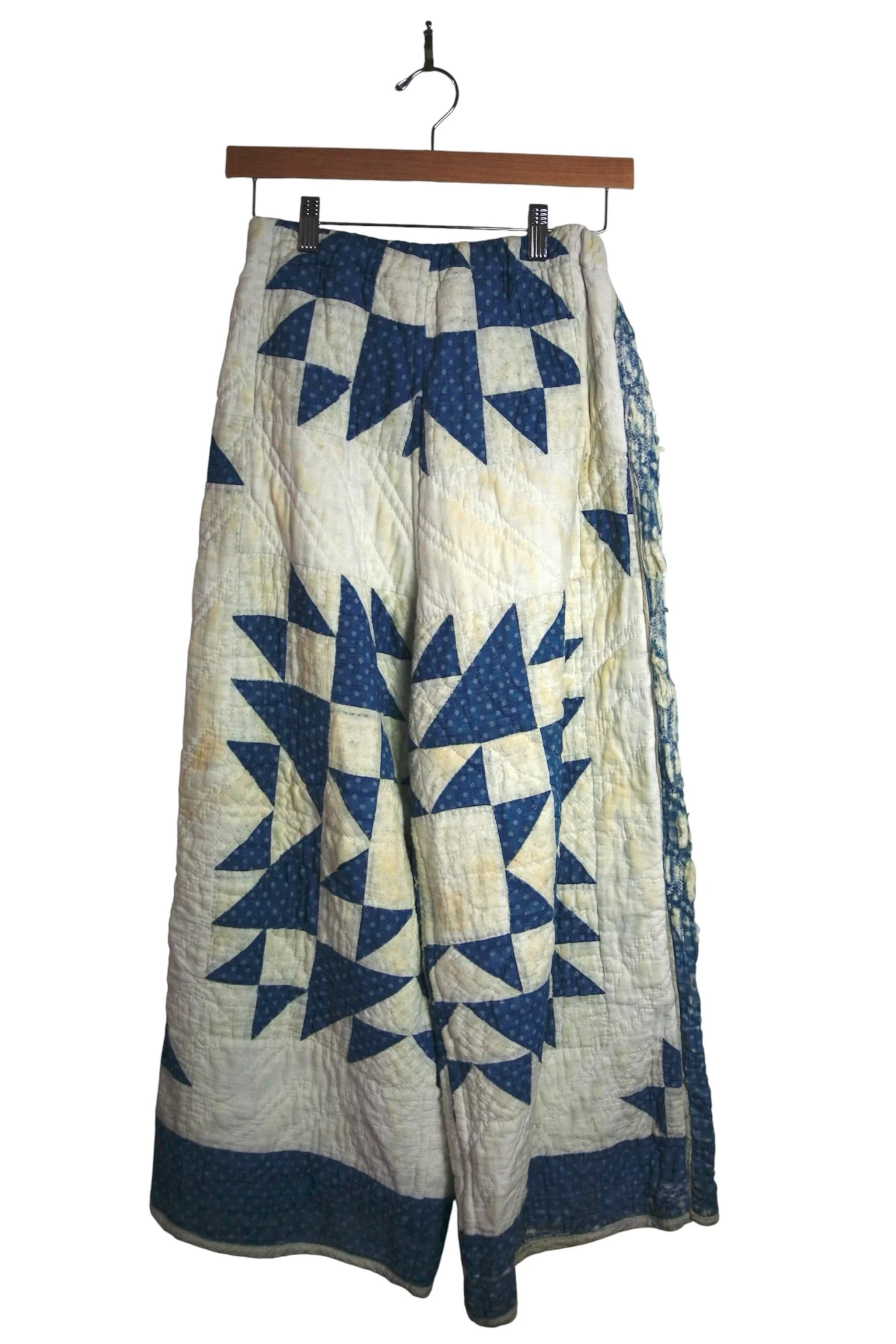 White and Denim Blue Quilt Pants