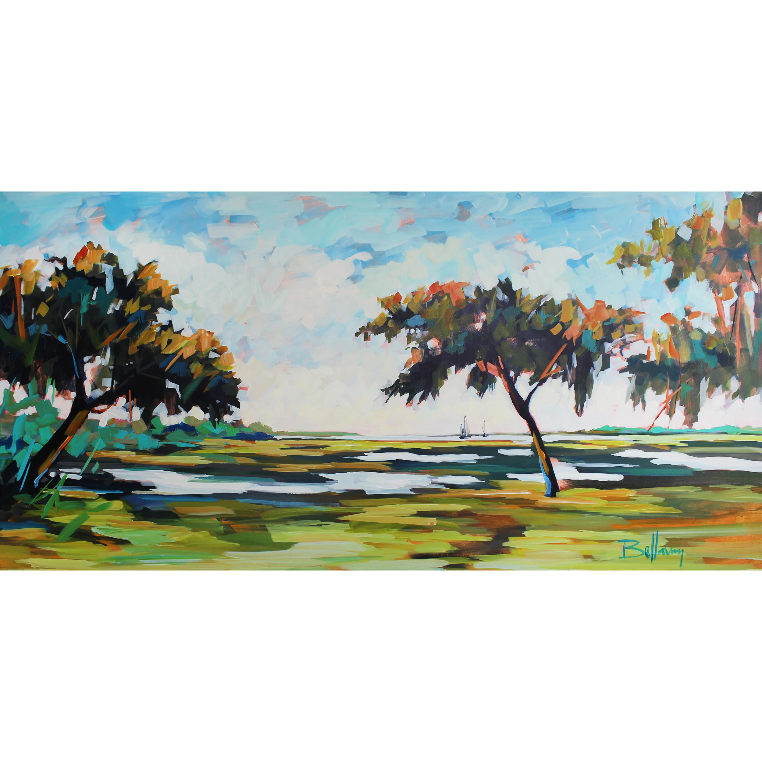 Out at the Landings 36x60 Acrylic on Canvas