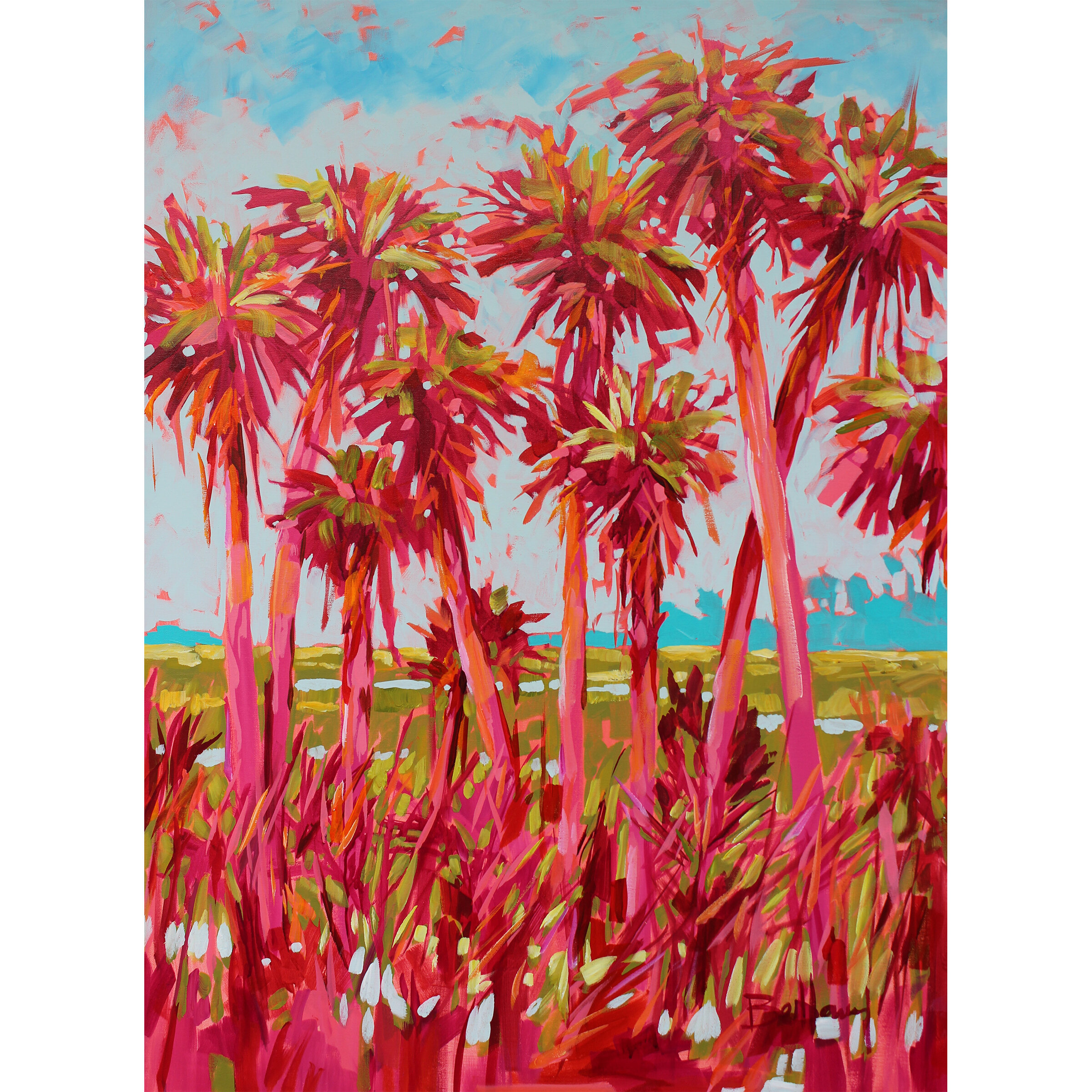 Pink Palms 36x48