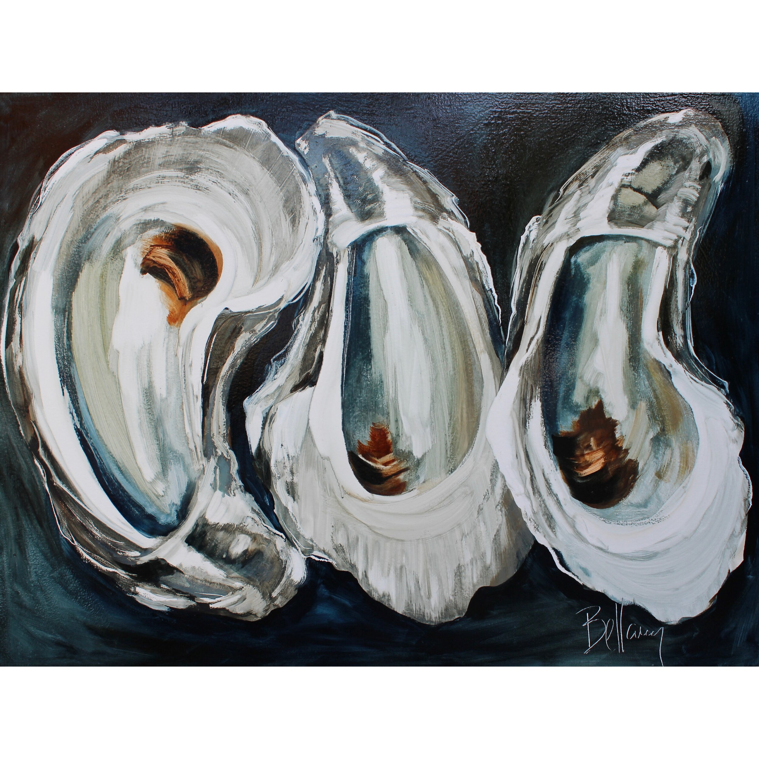 Three on Indigo 30x40 Oil on Canvas