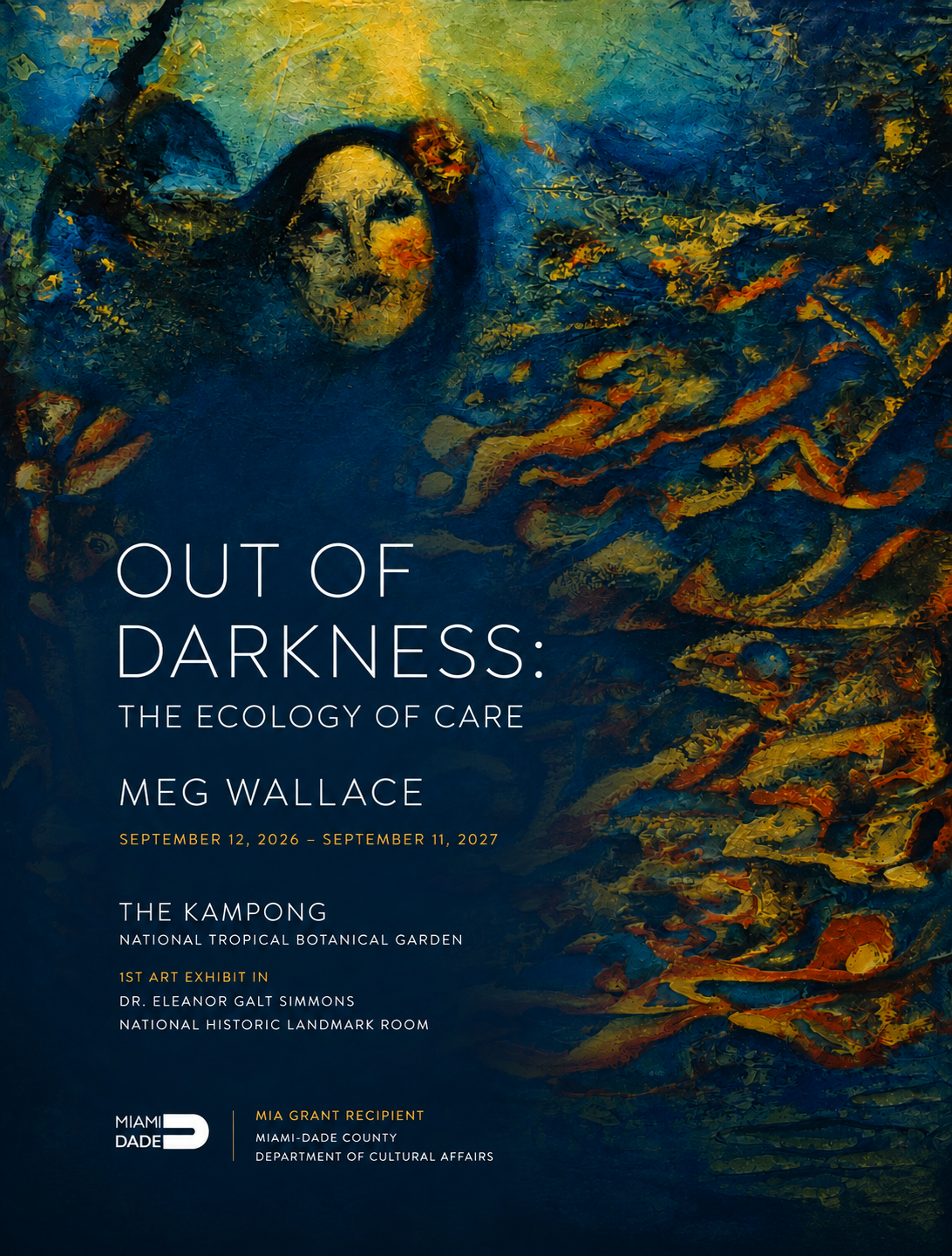 Out of Darkness: The Ecology of Care exhibition by Miami artist Meg Wallace at The Kampong