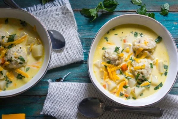 Matzo Ball Potato Chowder via What Jew Wanna Eat.