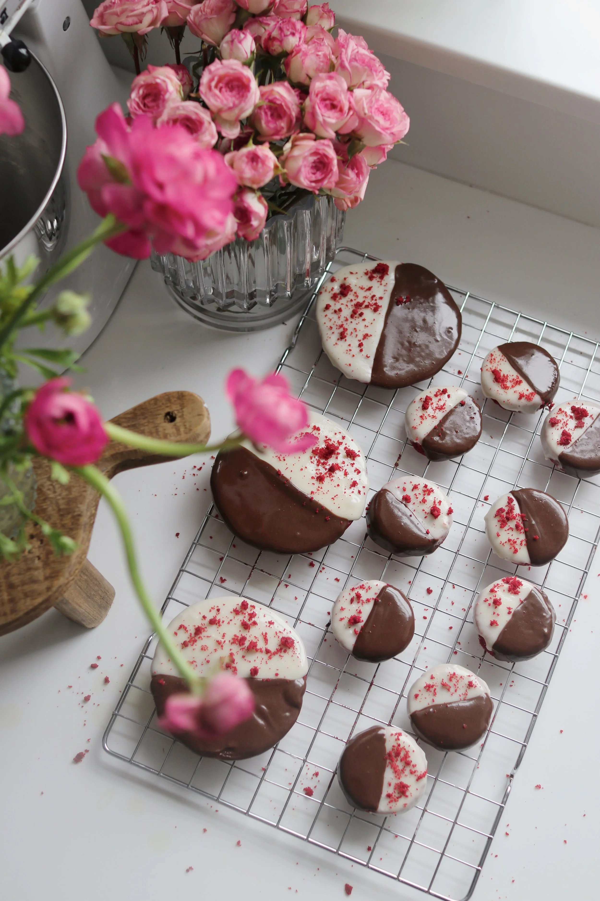 Red Velvet Black-and-White Cookies