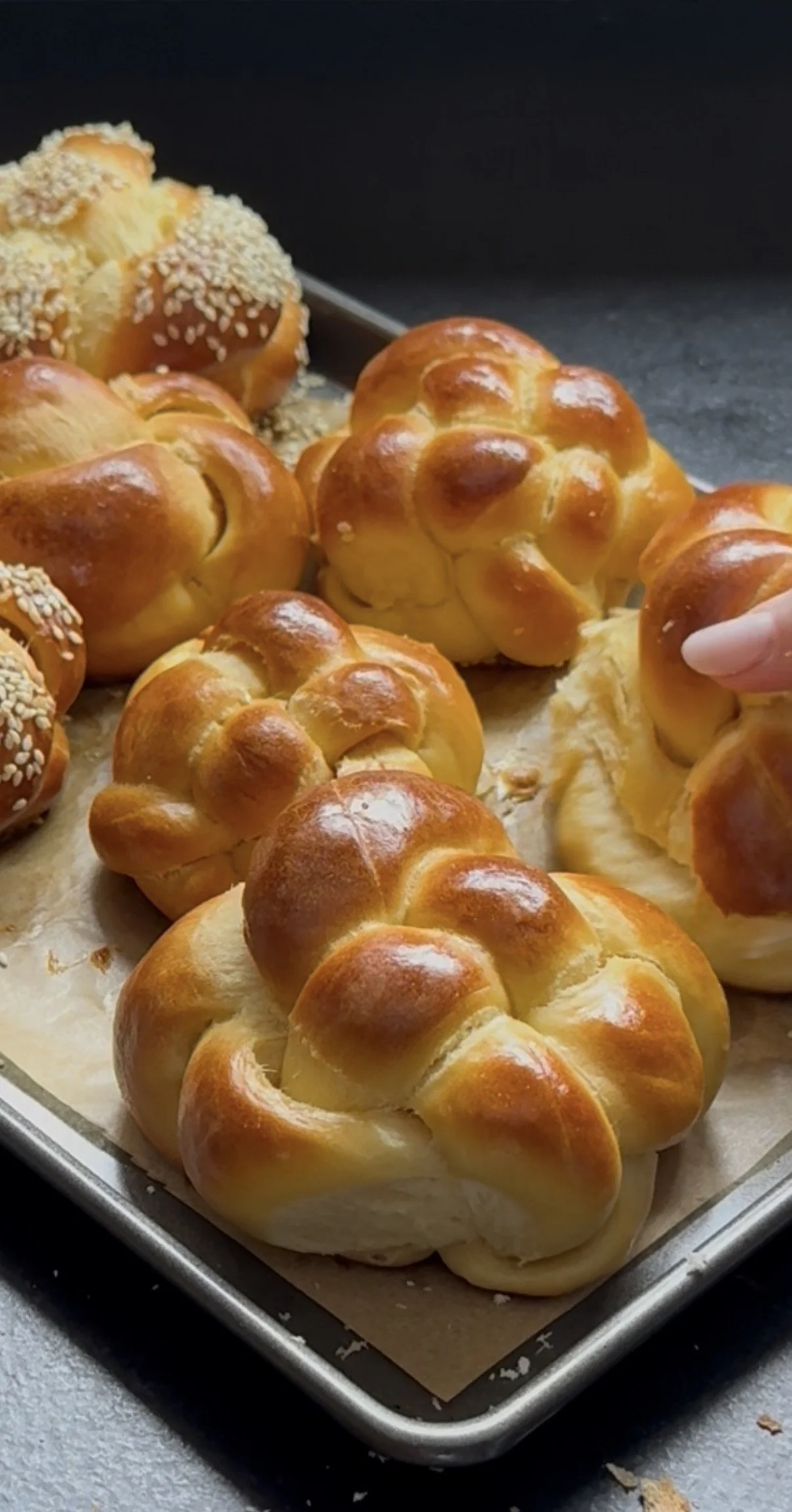 Woven Challah Buns