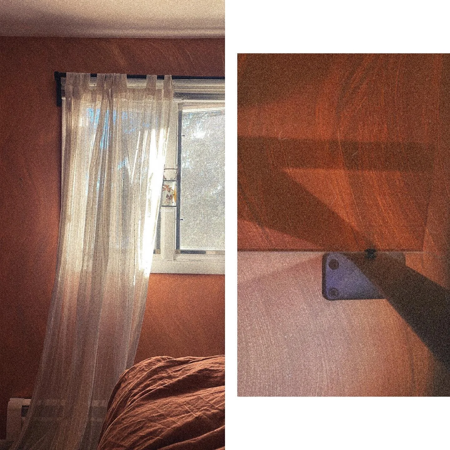 Lil custom paint job to keep the monoterracotta vibe✨🫶🏻 

#custompaint #bedroommural #housepainting #housepaint #artist #painting