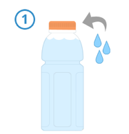 Step 1 Once the bottle has been cleaned and dried, fill it with water.