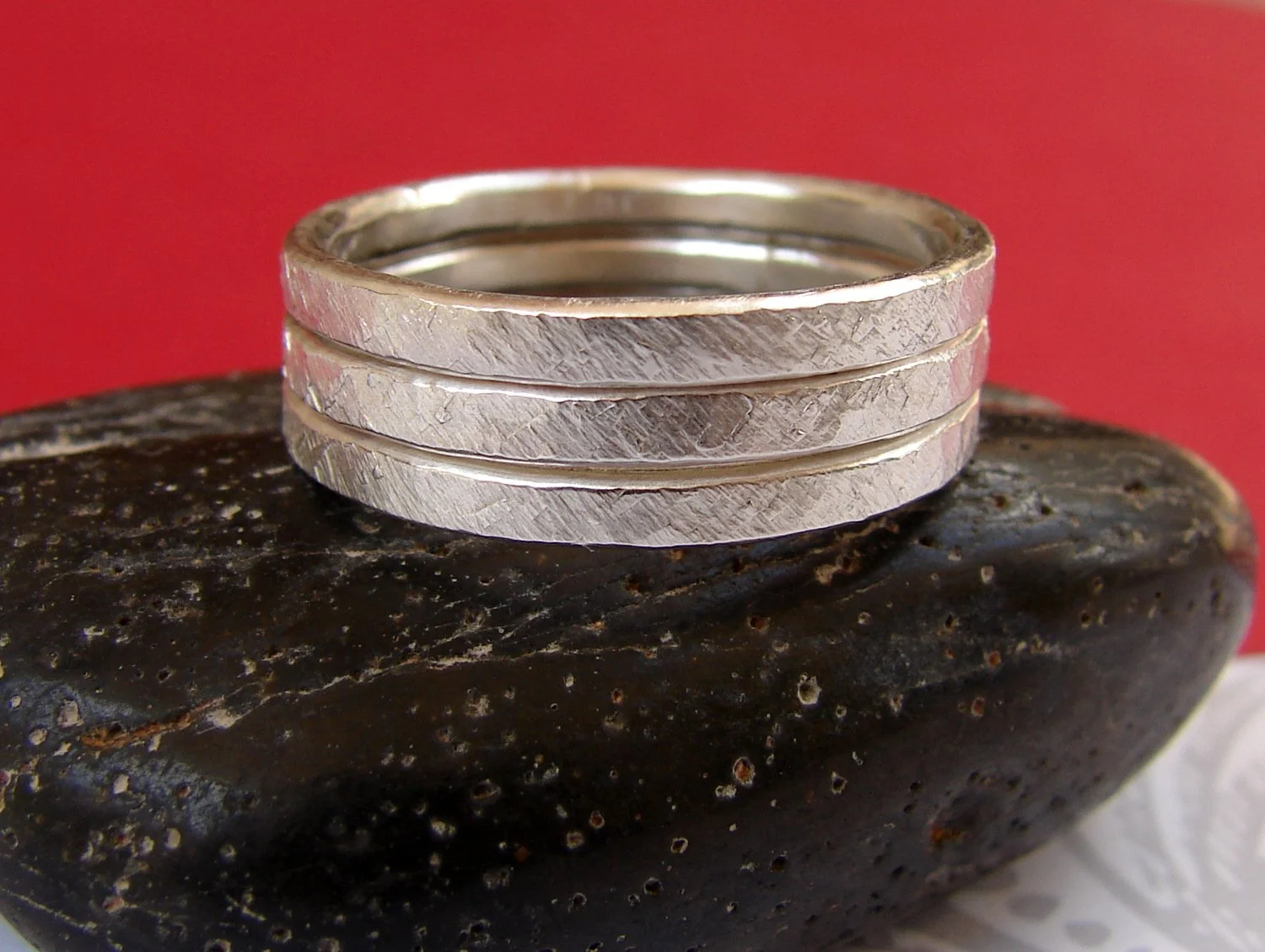 Sterling Silver Silk Stacking Rings