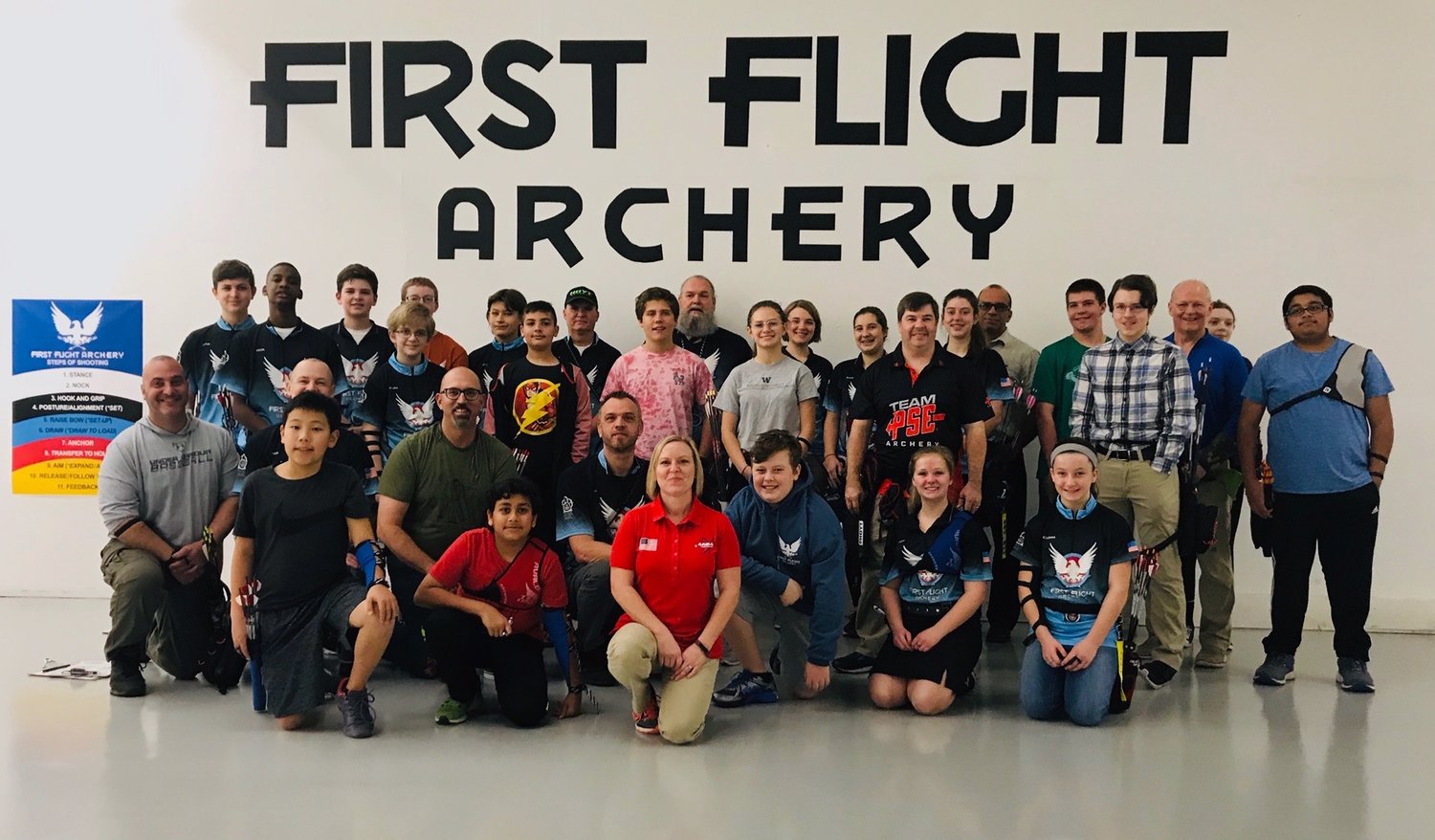 Lesley and some of her JOAD crew from First Flight Archery