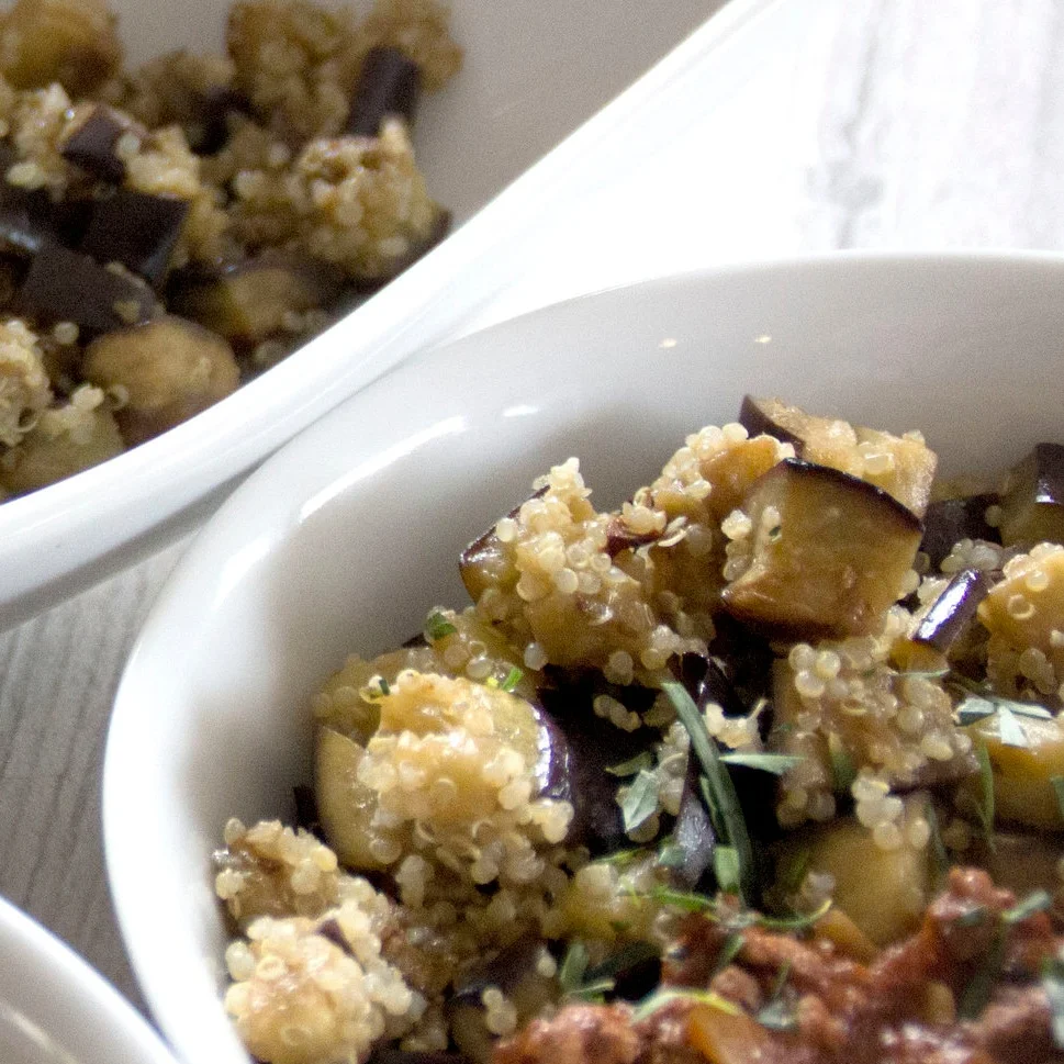 Sautéed Eggplant and Quinoa 