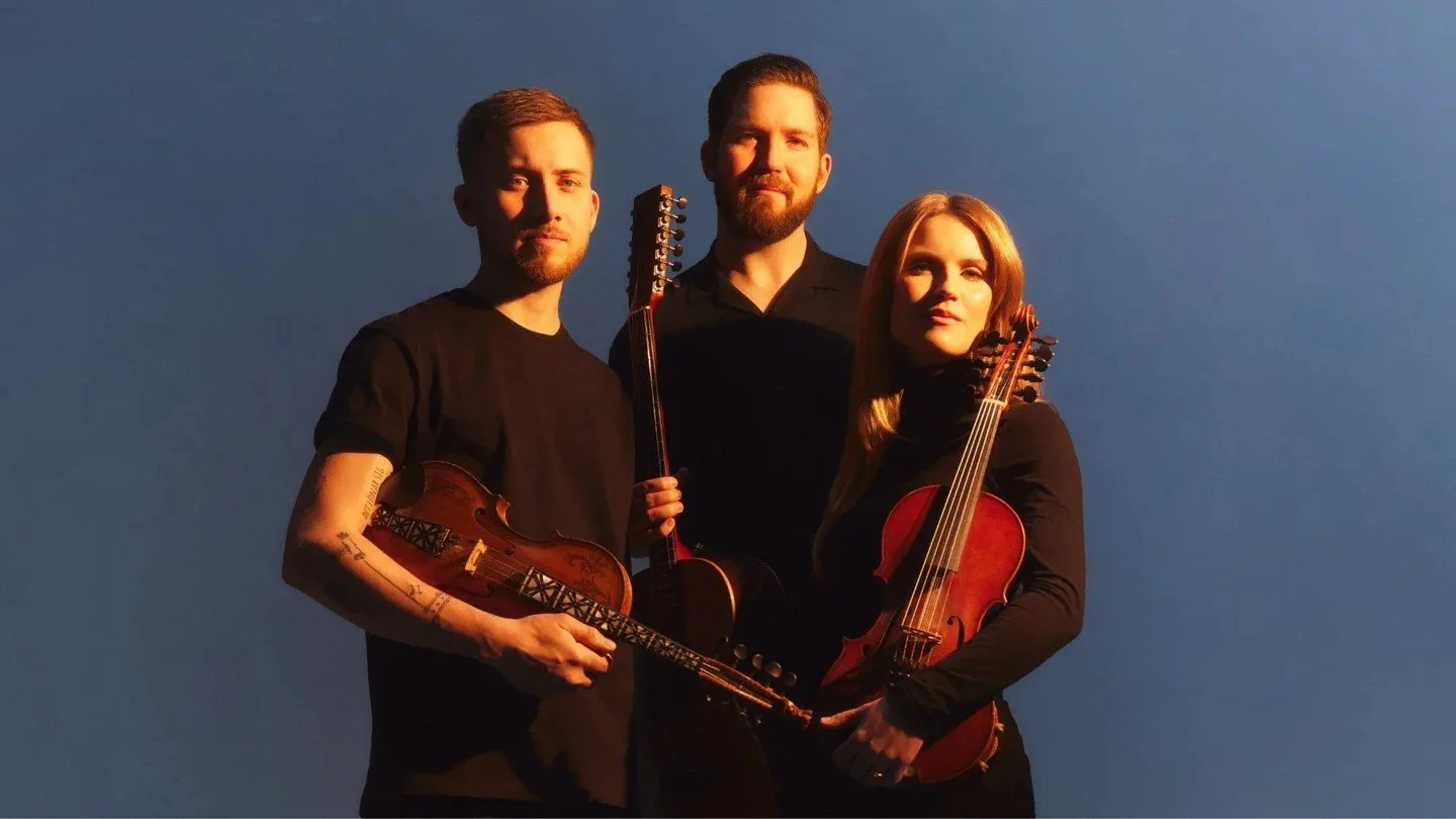 Modern Scandinavian trad at its best!

Northern Resonance is a Swedish folk trio that brings newly composed traditional music into a new soundscape.

Through their combination of viola d&rsquo;amore, Hardanger fiddle and 12-string guitar, the trio al