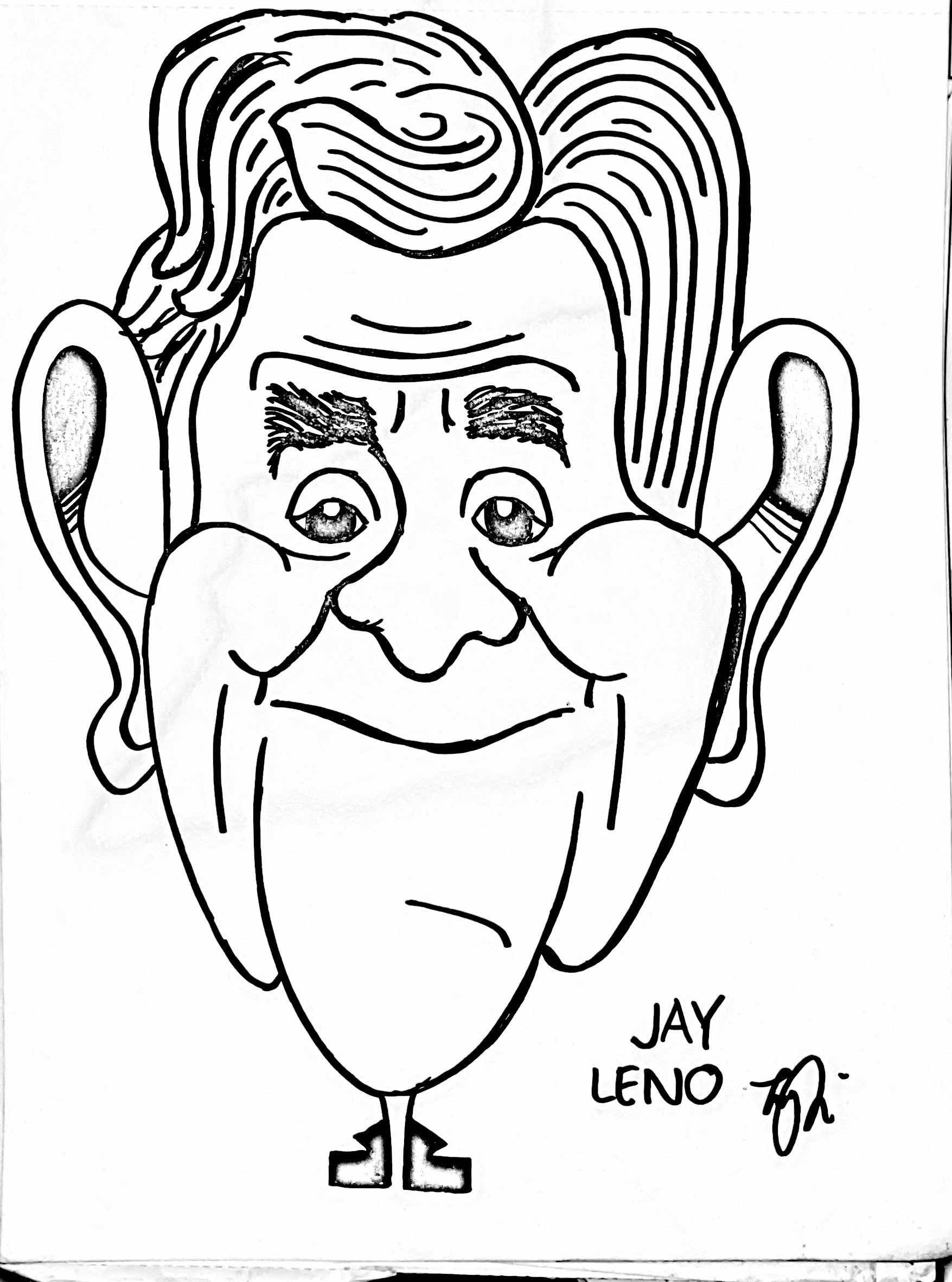 Caricature of Comedian Jay Leno
