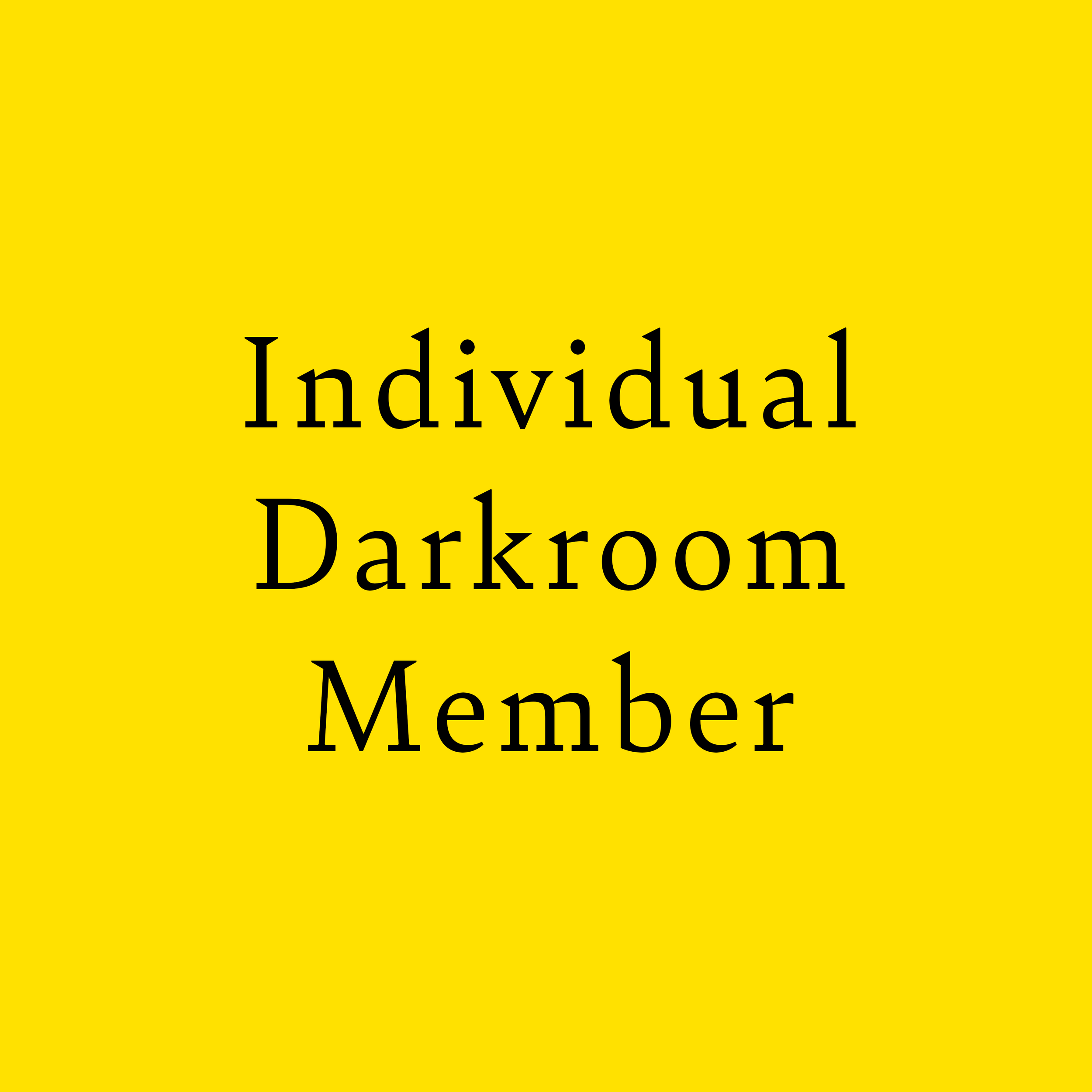 Individual Darkroom Membership