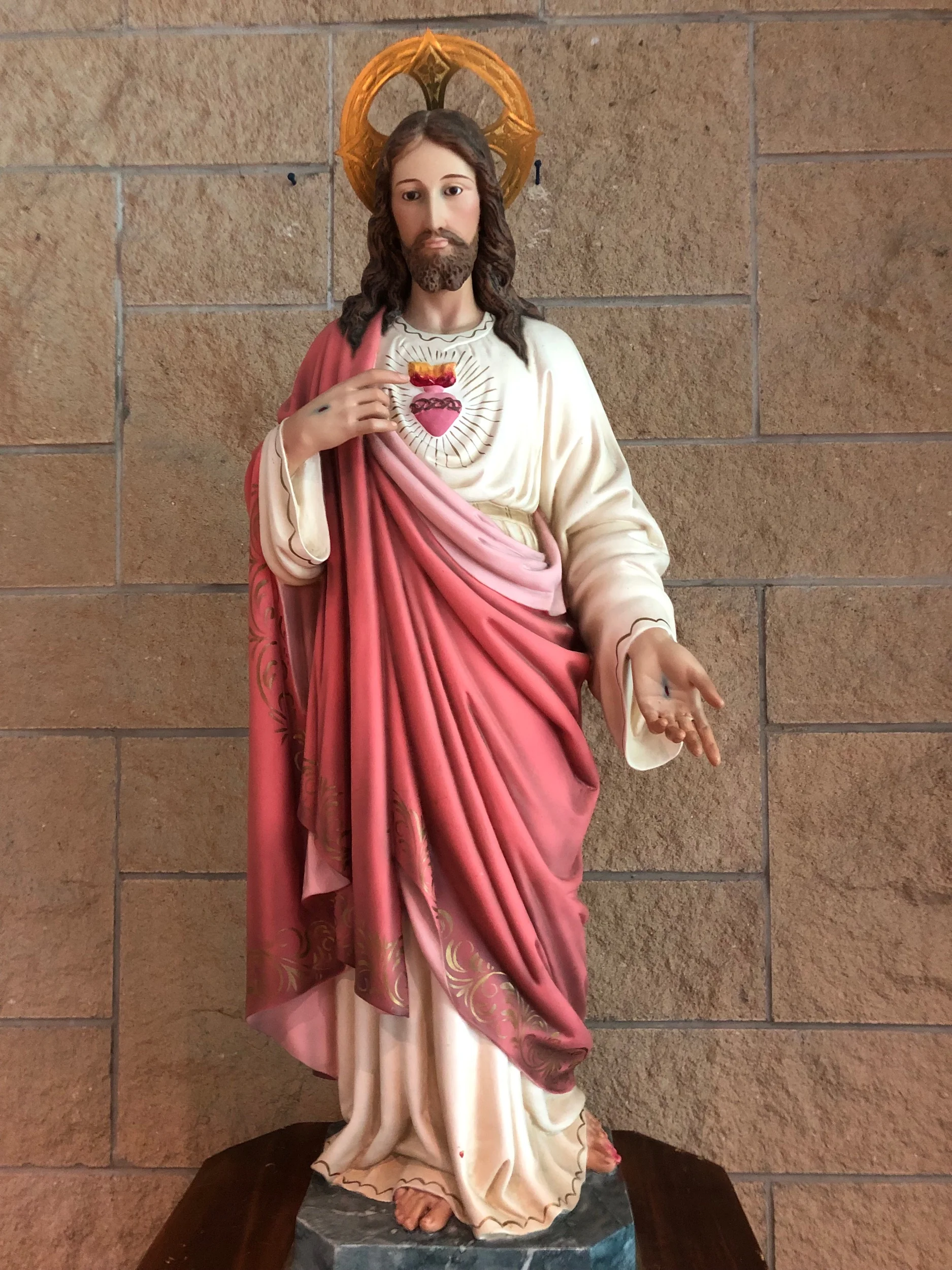 Statue of the Sacred Heart of Jesus at Prince of Peace Catholic Church.