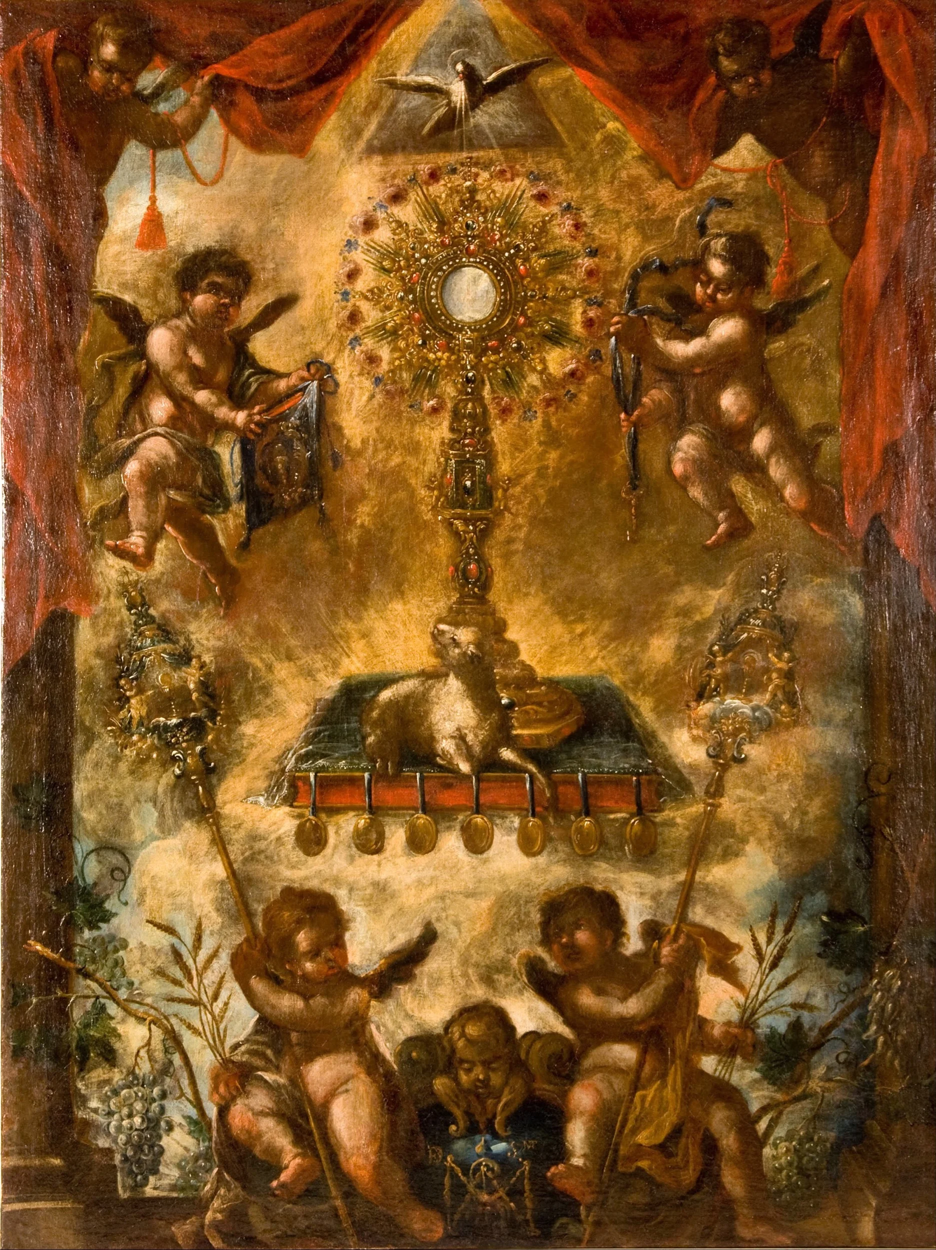 Artist: unknown. Title: Allegory of the Eucharist. Allegory of the Christian Sacrament of the Eucharist. Date: circa 1676-1725. Google Art Project. This work is in the public domain.