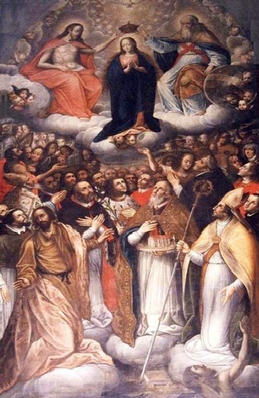 The Coronation of the Virgin by Jan Kasinski. Date: 1631. This work is in the public domain. {{ PD-US }}