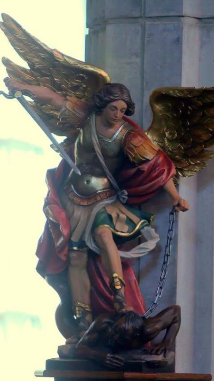 Statue of St. Michael at Prince of Peace Catholic Church.