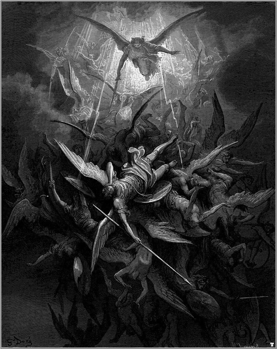 Illustration for John Milton’s “ Paradise Lost “ by Gustave Doré , 1866. {{PD-Art}} {{PD-US}}