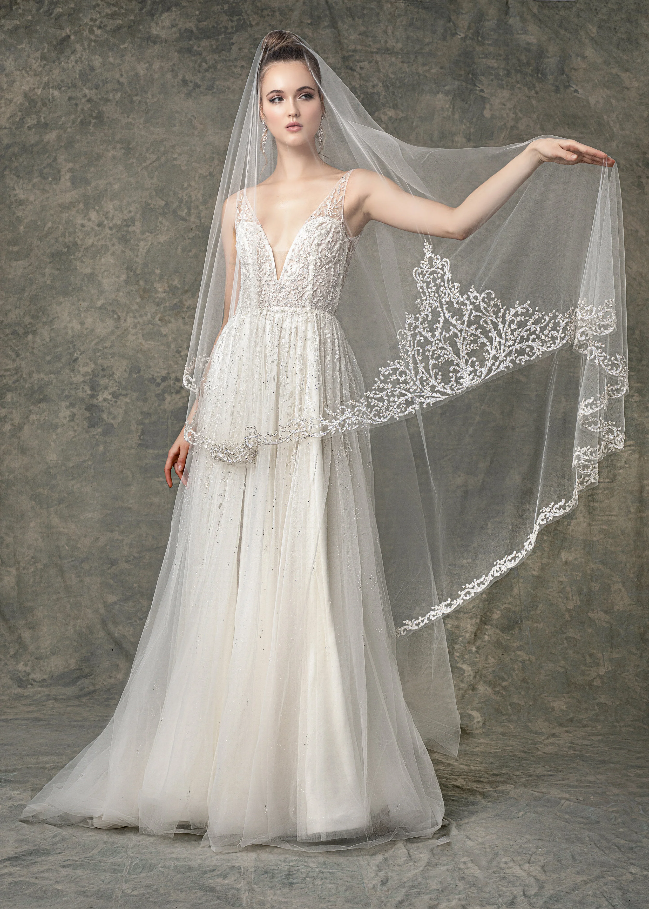 WITH MATCHING VEIL STYLE BV1919 FROM “ BLOSSOM VEILS ”