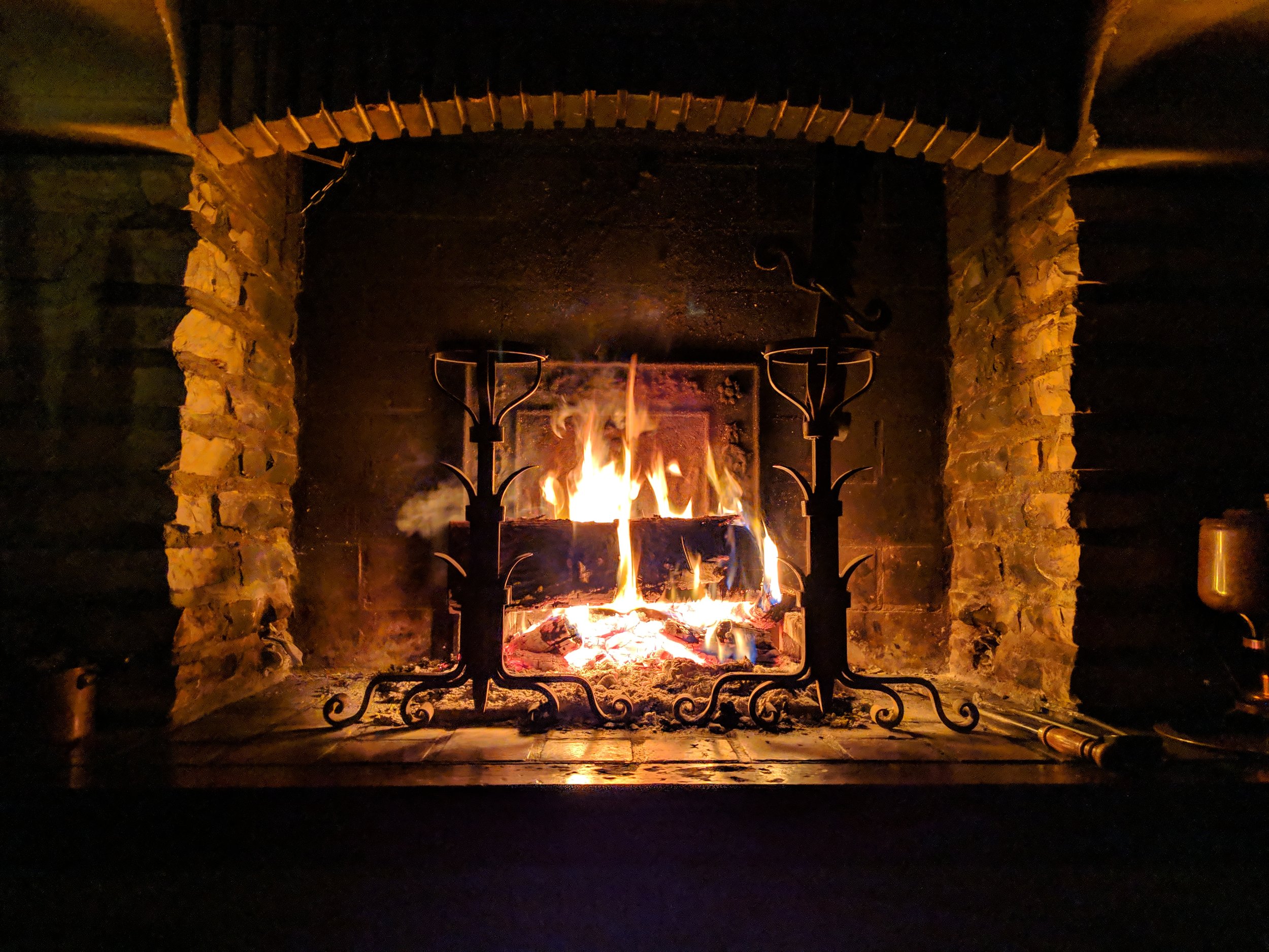 Amazing fireplace for the evening cocktail