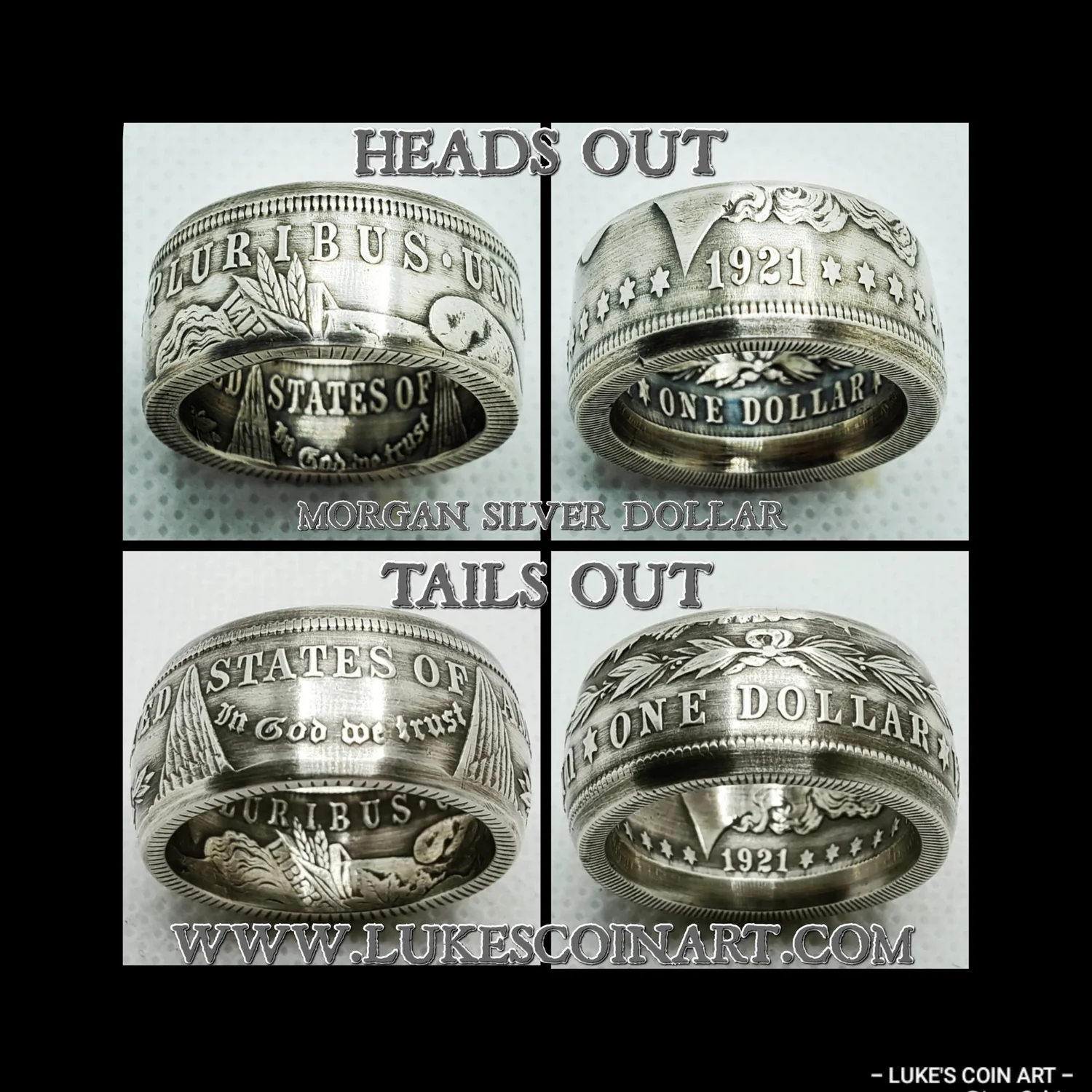 Original Morgan Silver Dollar Coin Ring — Luke's Coin Art