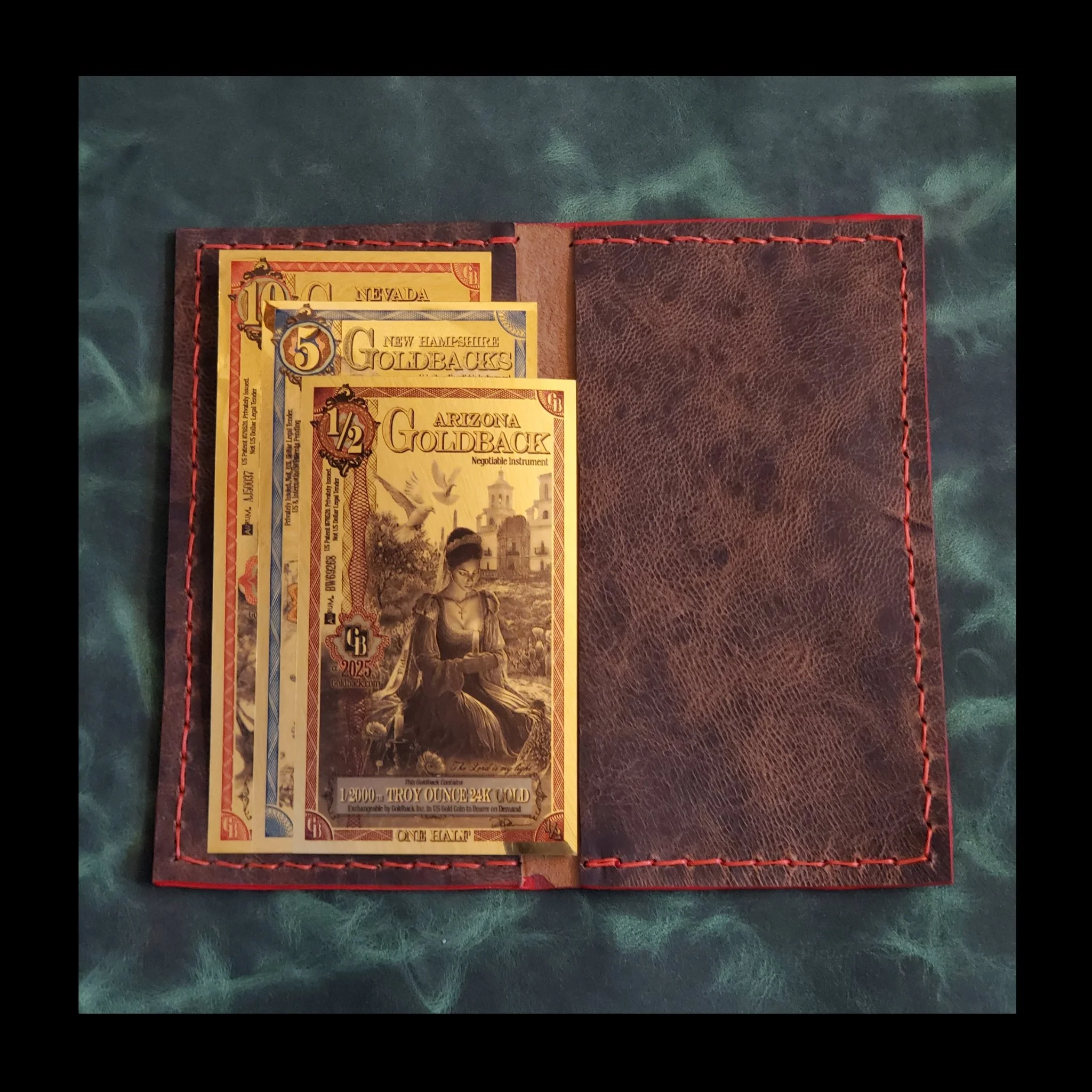 Handmade Goldback Wallet. Made from the softest leather.