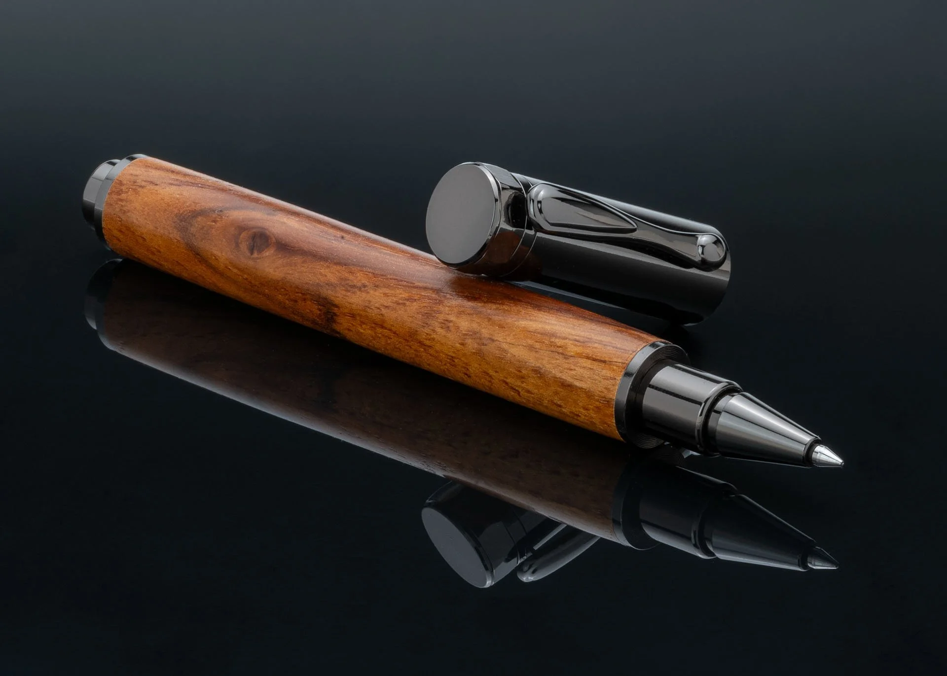 Texas Pecan Gun Metal Magnetic Rollerball