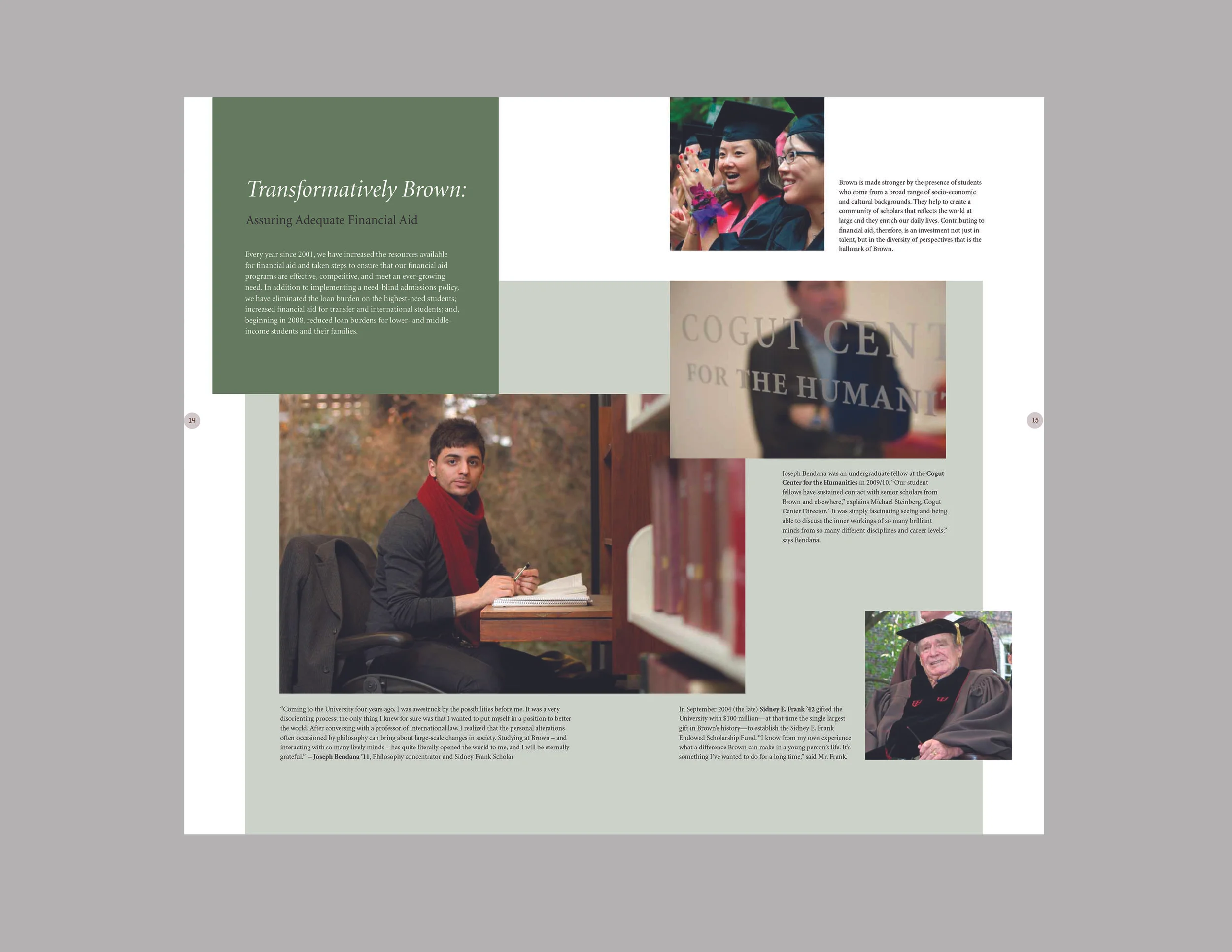 Brown University Advancement Report Spread