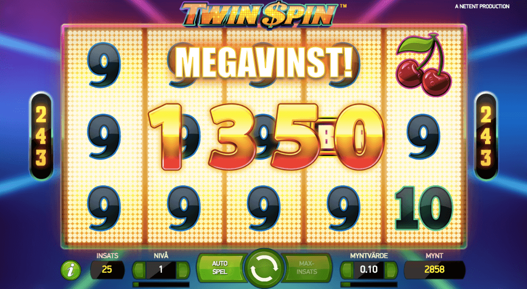 Så här ser det ut när du får in en Mega vinst. I detta fallet så gav en insats på 2.50kr en vinst på 130kr eller 52 gånger insatsen