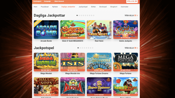 Hos LeoVegas så kan du spela de största jackpottspelen som finns på nätet