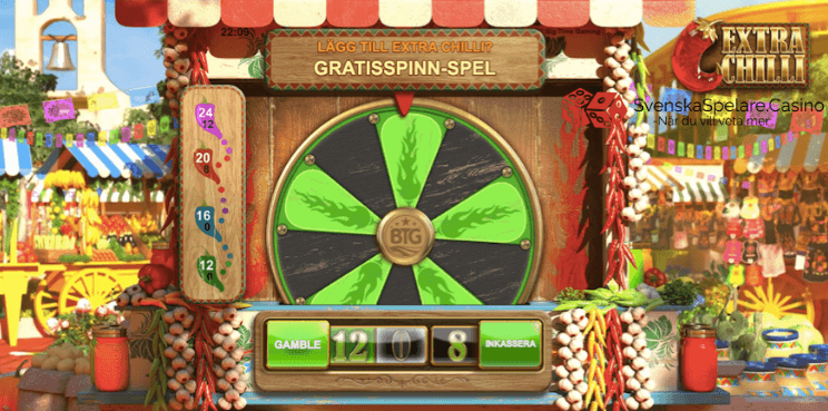 Innan freespins läget drar igång så får du avgöra om du vill chansa för att få ännu fler gratissnurr eller om du kör igång med de 8 som du fått. Om du chansar och förlorar i detta läget så tappar du alla dina 8 freespins istället