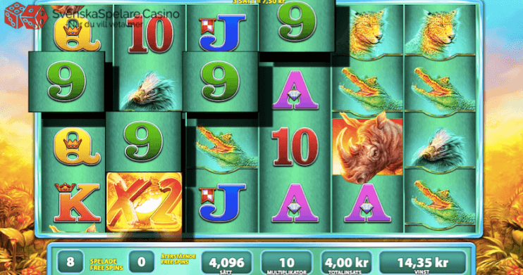 X2 aktiverad under freespinsrundan