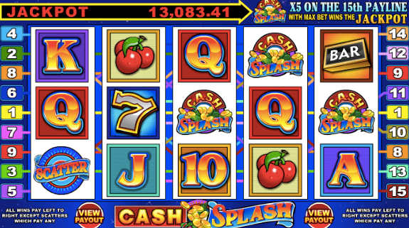 Cash splash som skapades och släpptes av spelleverantören Microgaming 1998 var världens första casino jackpot slot på nätet